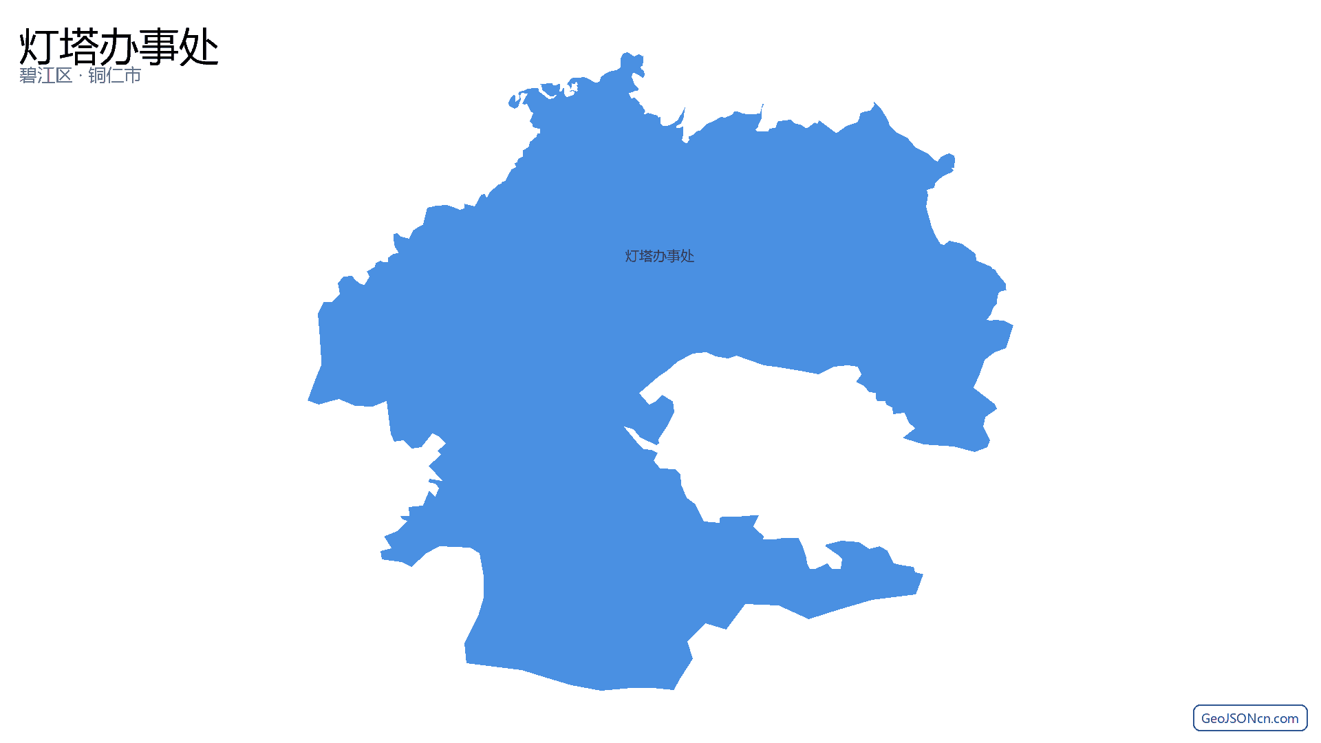 灯塔办事处行政区划边界地图(碧江区·铜仁市),提供GeoJSON、SHP矢量边界数据下载及高清地图大图(PNG/JPG) - GeoJSONcn.com