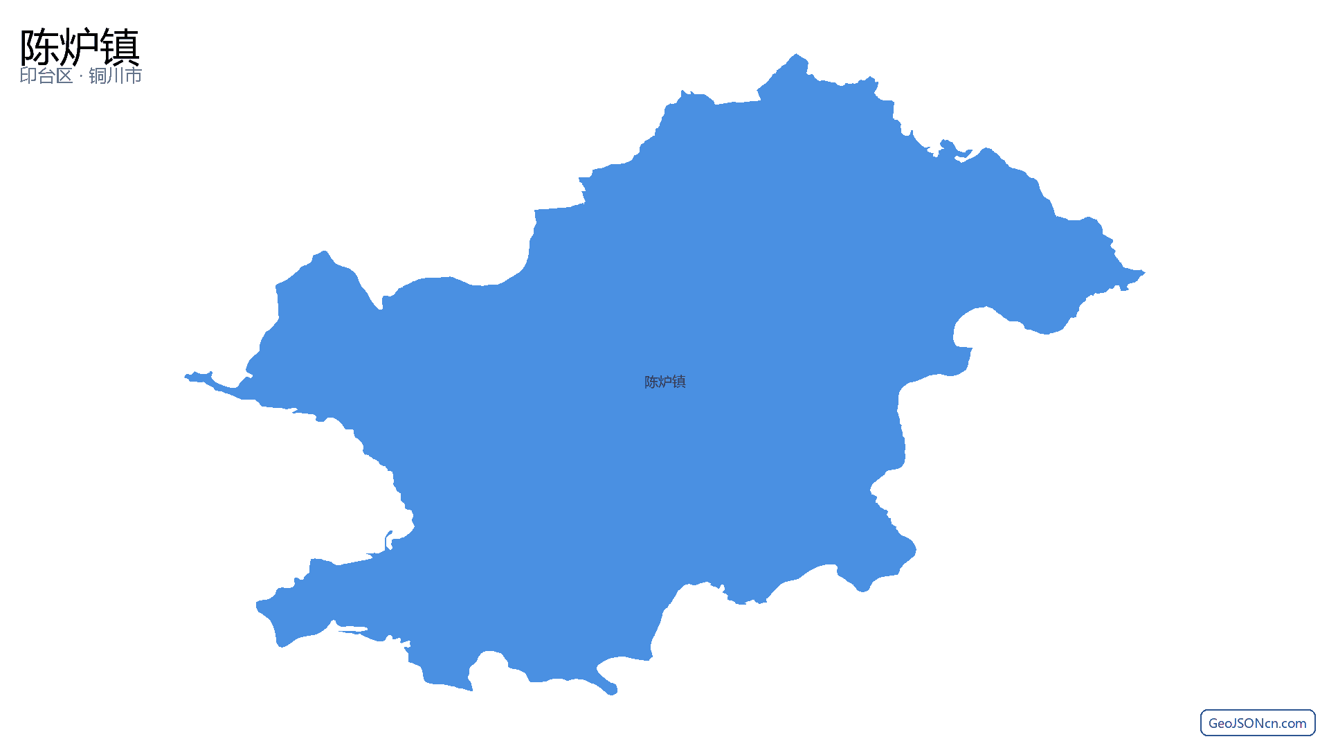 陈炉镇行政区划边界地图(印台区·铜川市),提供GeoJSON、SHP矢量边界数据下载及高清地图大图(PNG/JPG) - GeoJSONcn.com