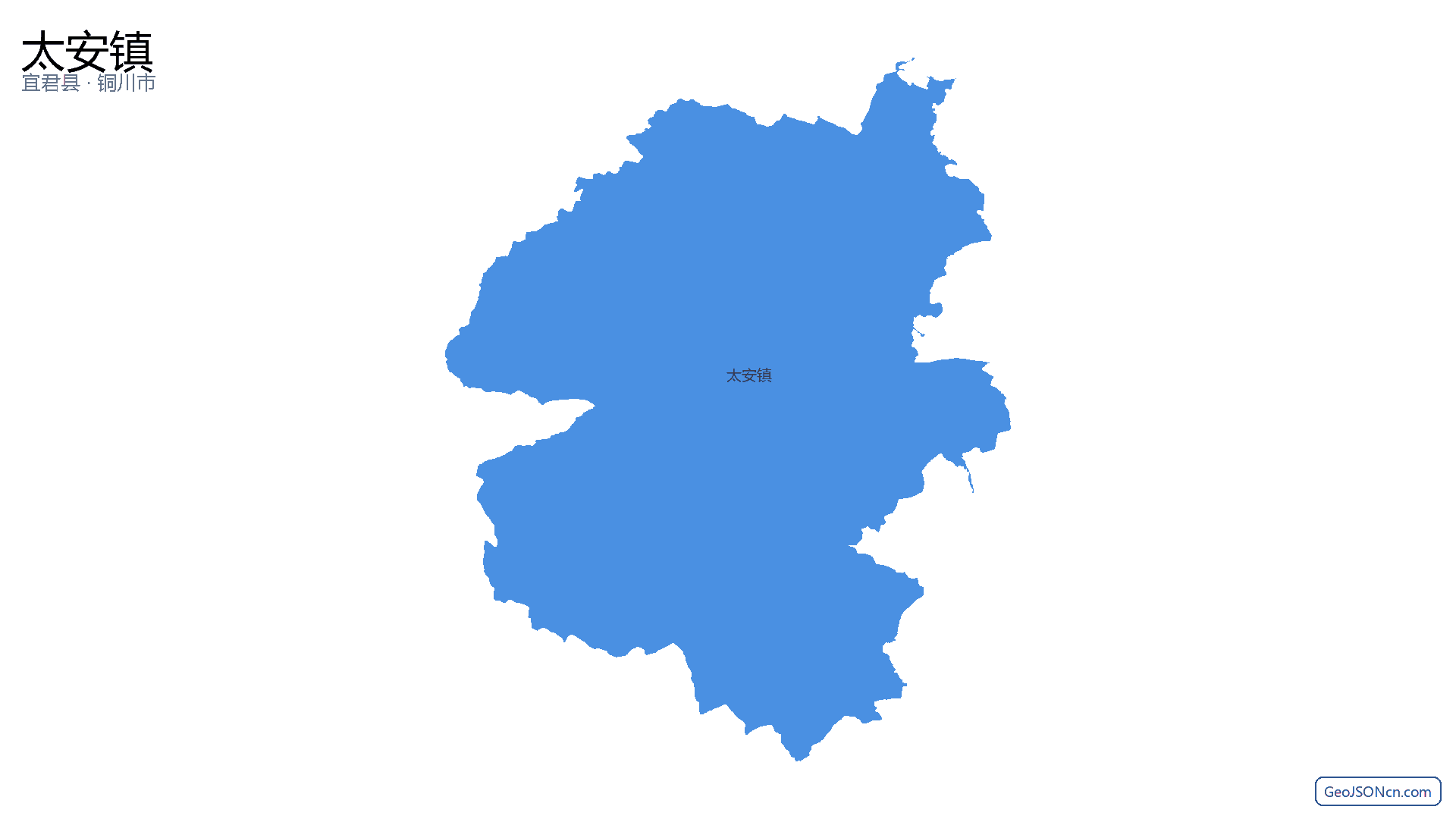 太安镇行政区划边界地图(宜君县·铜川市),提供GeoJSON、SHP矢量边界数据下载及高清地图大图(PNG/JPG) - GeoJSONcn.com