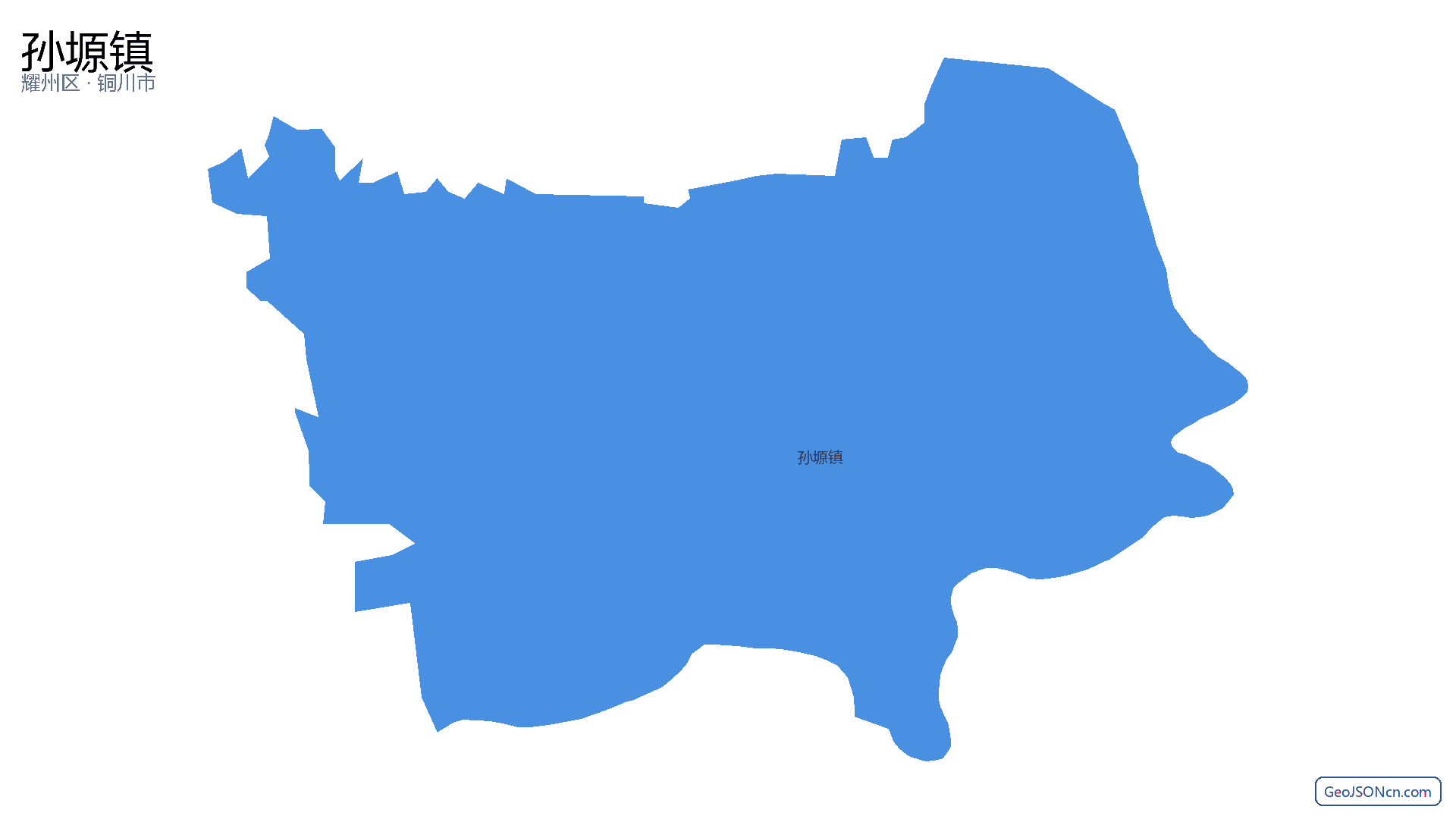 孙塬镇行政区划边界地图（耀州区·铜川市）,提供GeoJSON、SHP矢量边界数据下载及高清地图大图(PNG/JPG) - GeoJSONcn.com