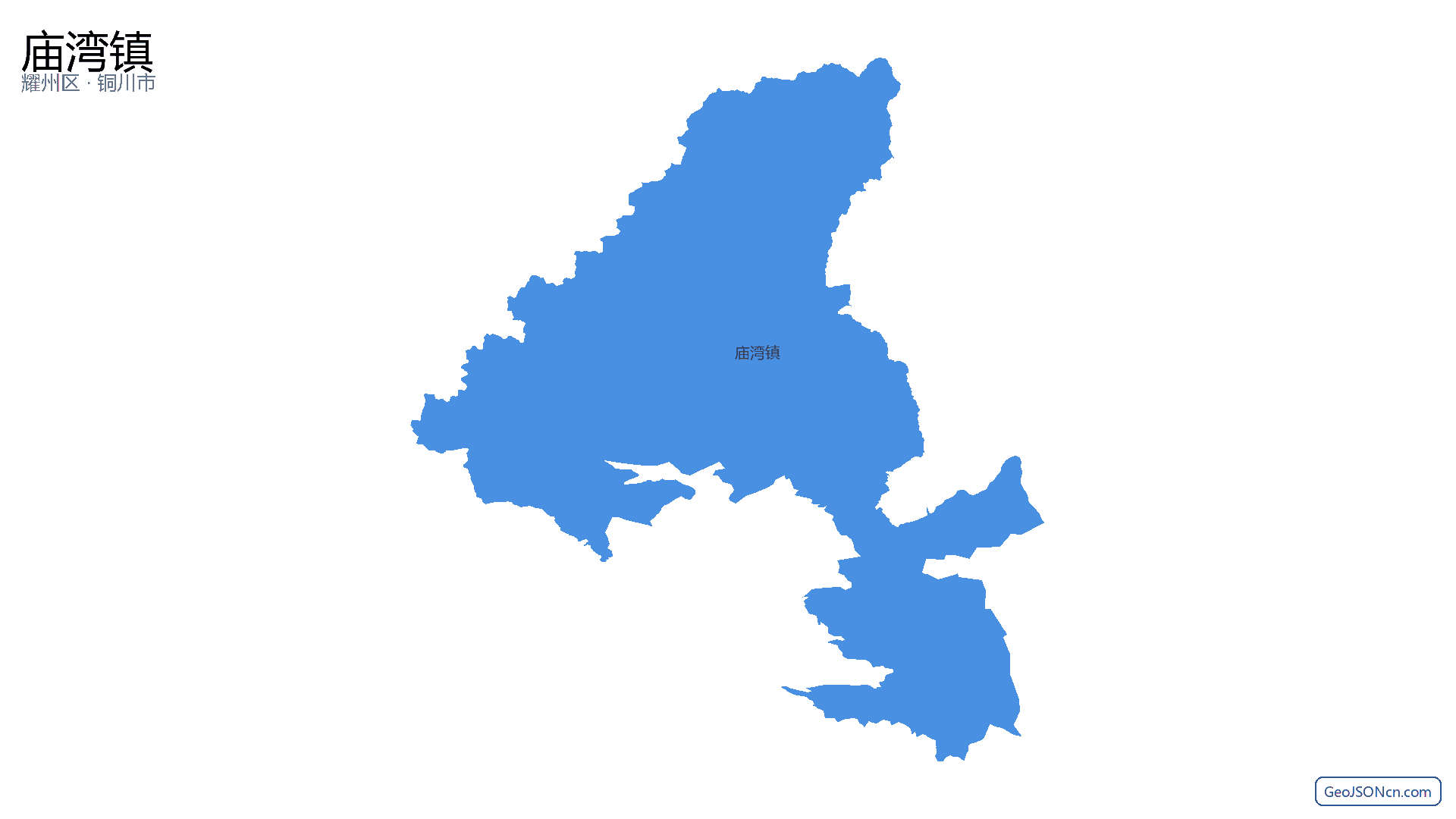 庙湾镇行政区划边界地图(耀州区·铜川市),提供GeoJSON、SHP矢量边界数据下载及高清地图大图(PNG/JPG) - GeoJSONcn.com