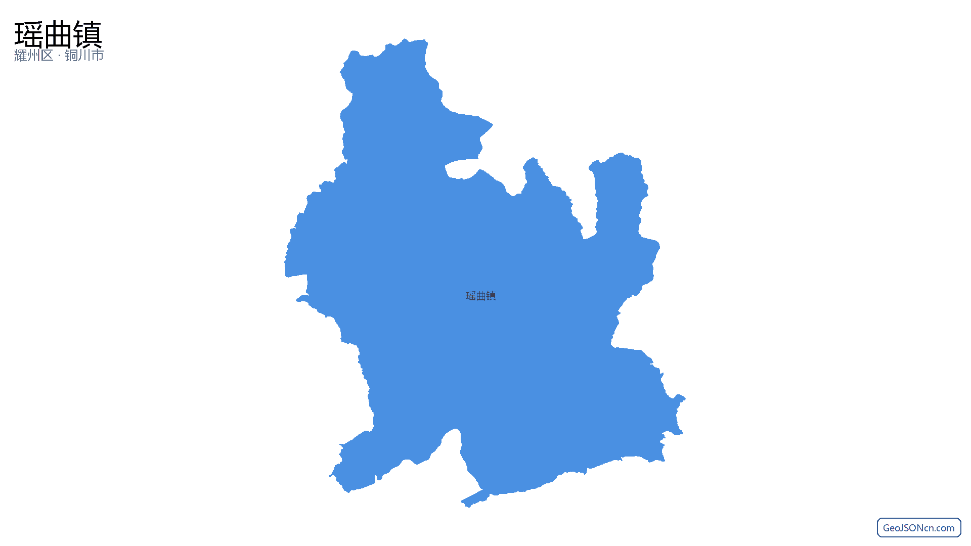 瑶曲镇行政区划边界地图（耀州区·铜川市）,提供GeoJSON、SHP矢量边界数据下载及高清地图大图(PNG/JPG) - GeoJSONcn.com