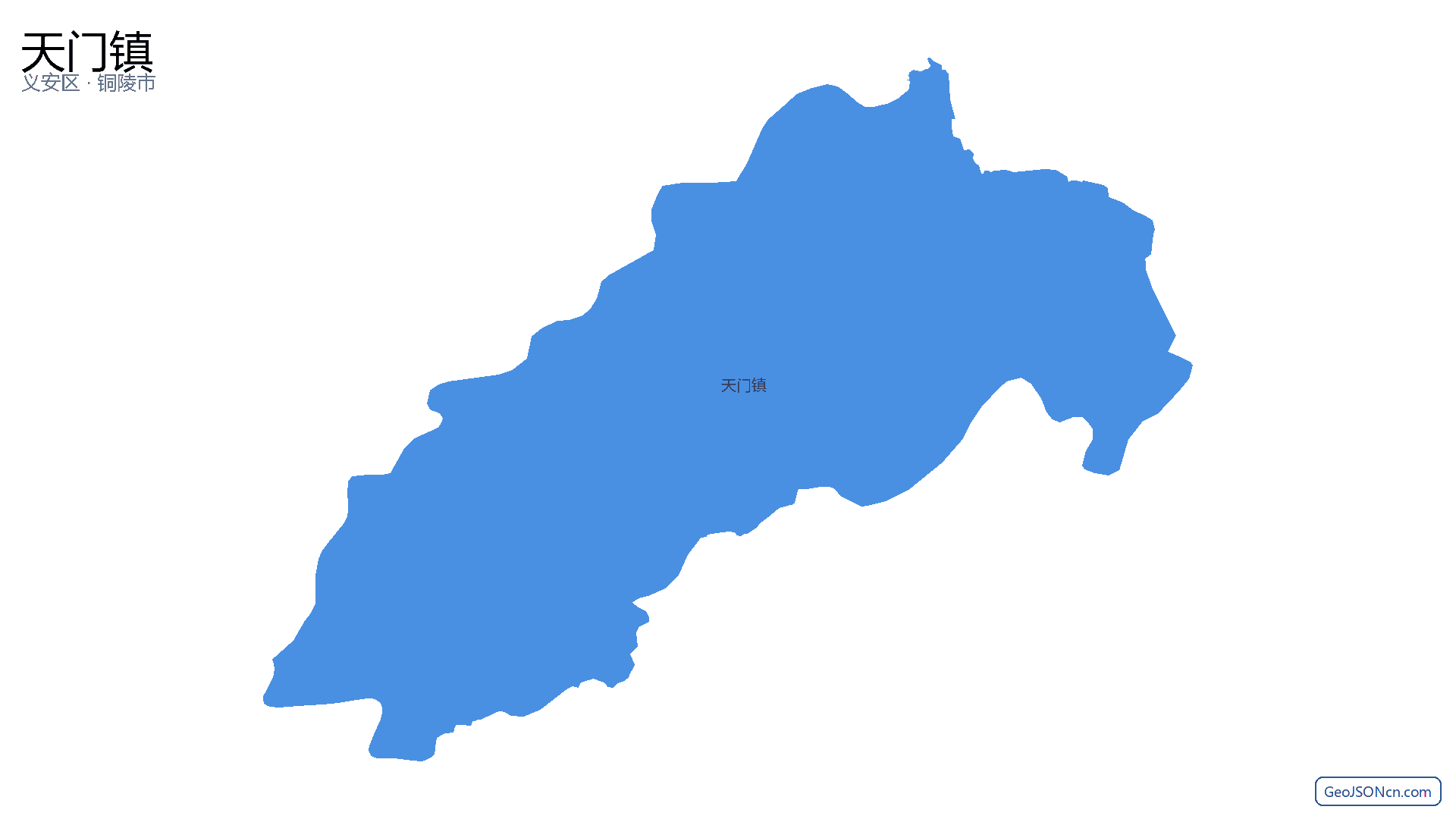 天门镇行政区划边界地图（义安区·铜陵市）,提供GeoJSON、SHP矢量边界数据下载及高清地图大图(PNG/JPG) - GeoJSONcn.com