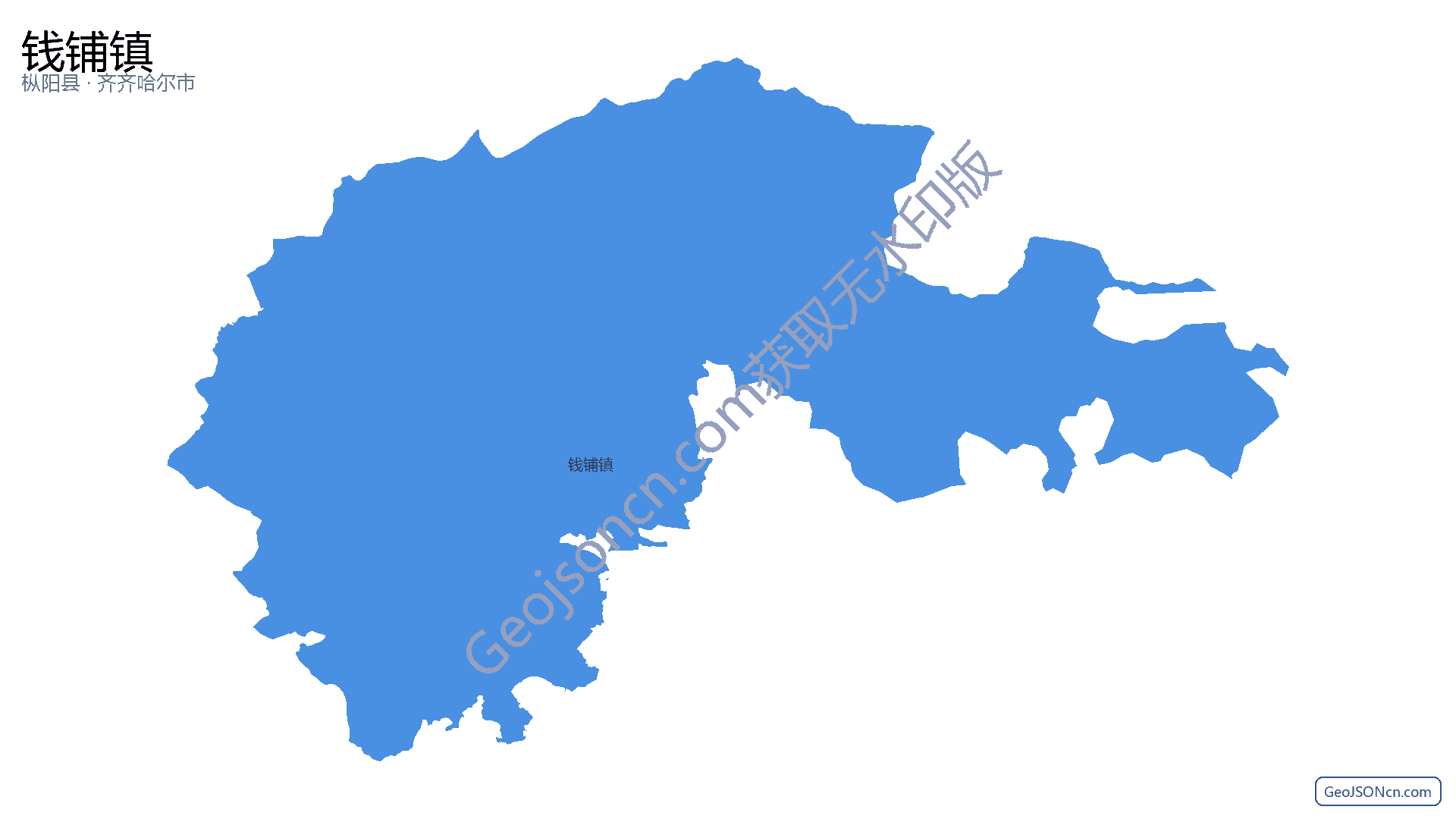 钱铺镇行政区划边界地图（枞阳县·铜陵市）,提供GeoJSON、SHP矢量边界数据下载及高清地图大图(PNG/JPG) - GeoJSONcn.com