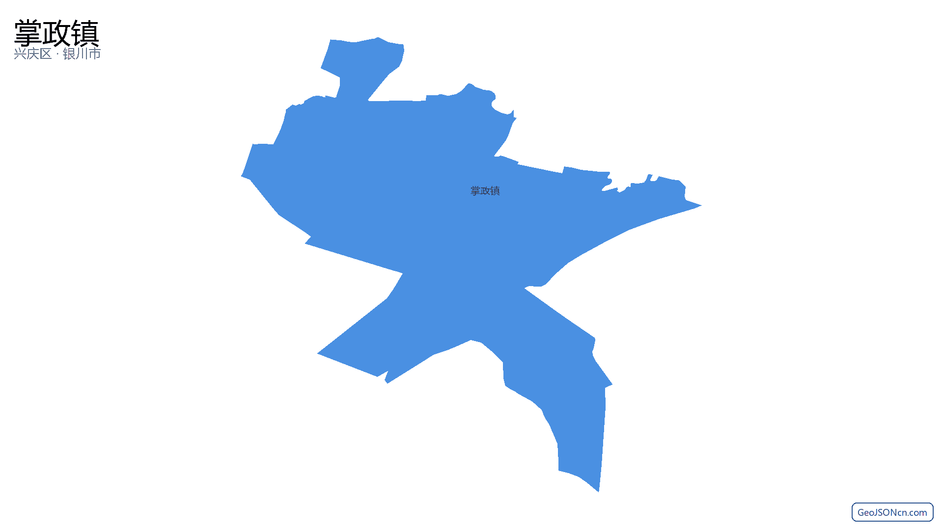 掌政镇行政区划边界地图（兴庆区·银川市）,提供GeoJSON、SHP矢量边界数据下载及高清地图大图(PNG/JPG) - GeoJSONcn.com