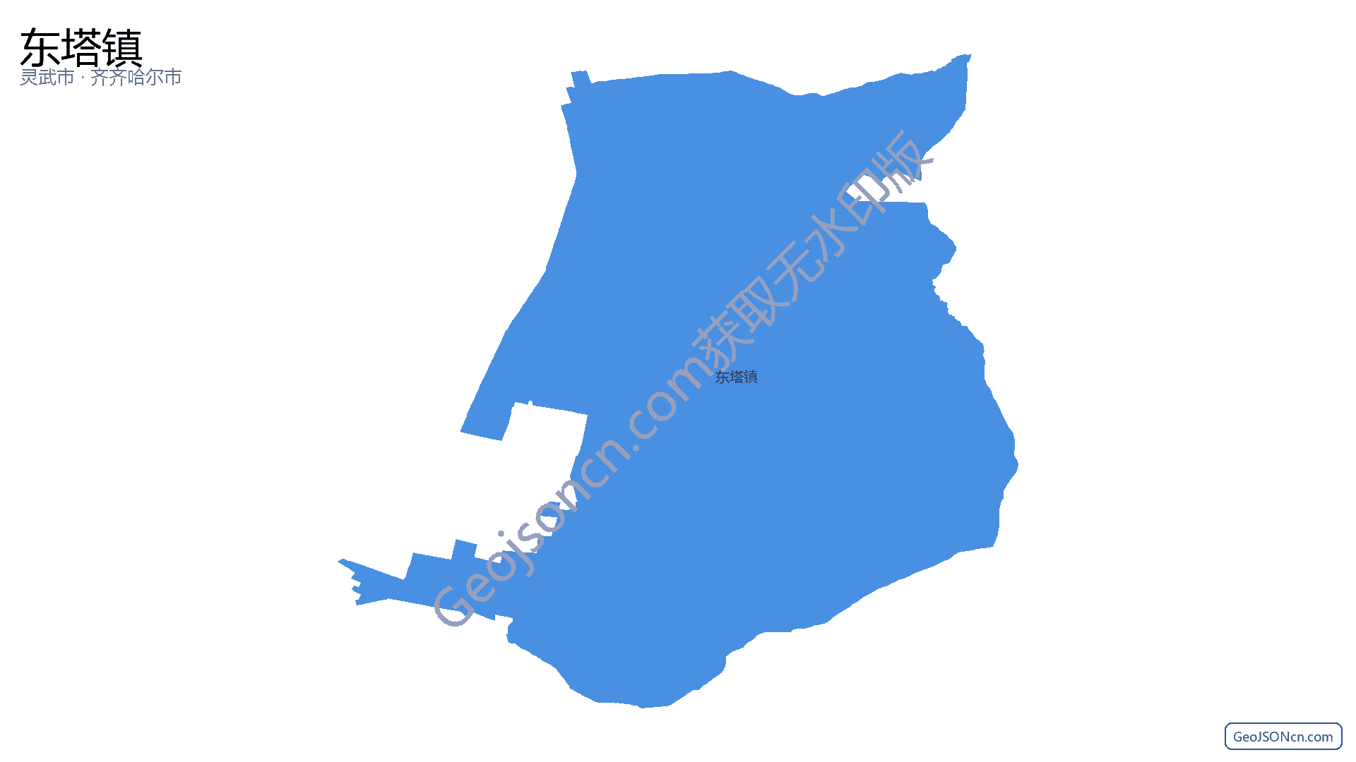 东塔镇行政区划边界地图（灵武市·银川市）,提供GeoJSON、SHP矢量边界数据下载及高清地图大图(PNG/JPG) - GeoJSONcn.com