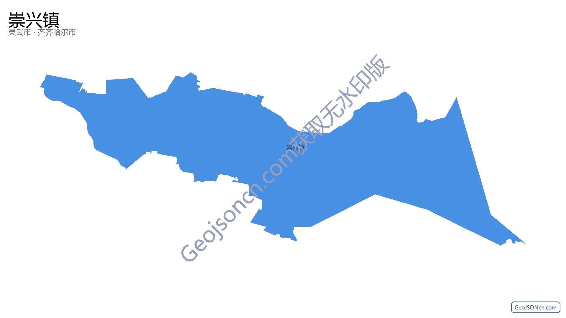 崇兴镇行政区划边界地图(灵武市·银川市),提供GeoJSON、SHP矢量边界数据下载及高清地图大图(PNG/JPG) - GeoJSONcn.com