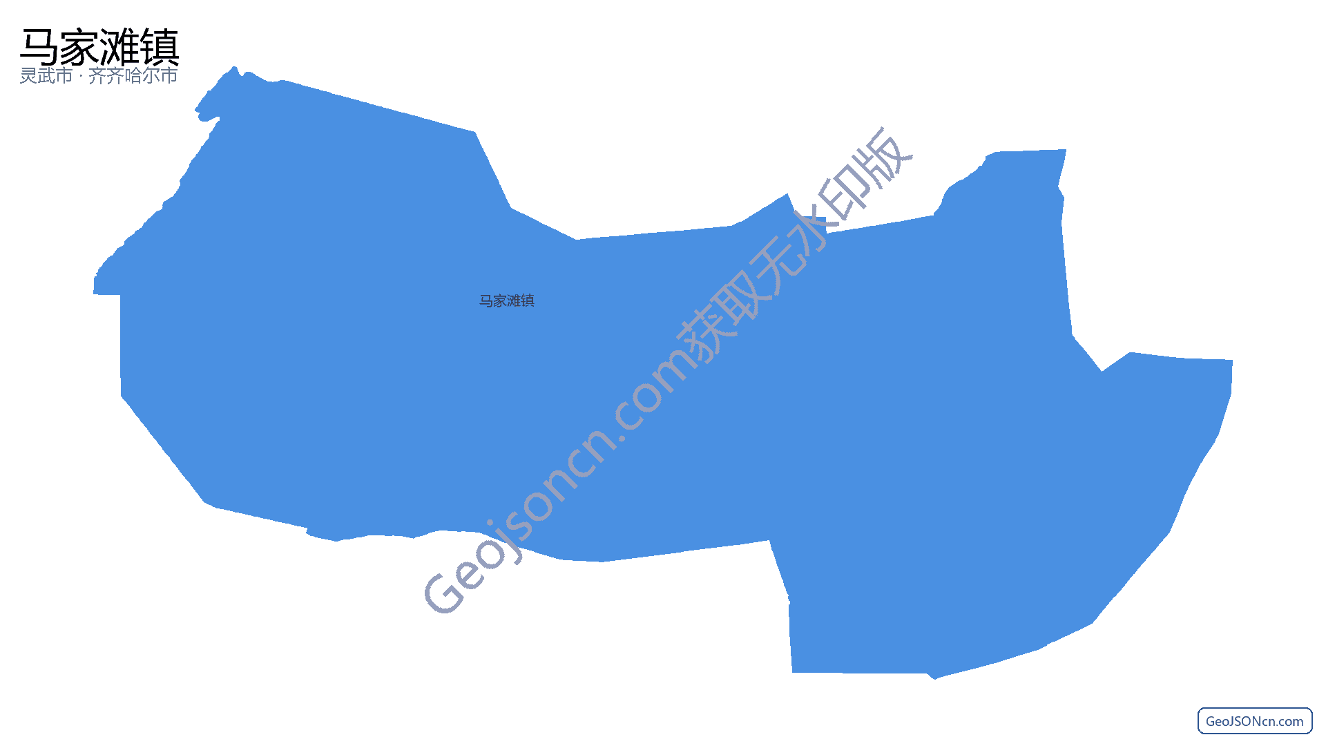 马家滩镇行政区划边界地图(灵武市·银川市),提供GeoJSON、SHP矢量边界数据下载及高清地图大图(PNG/JPG) - GeoJSONcn.com