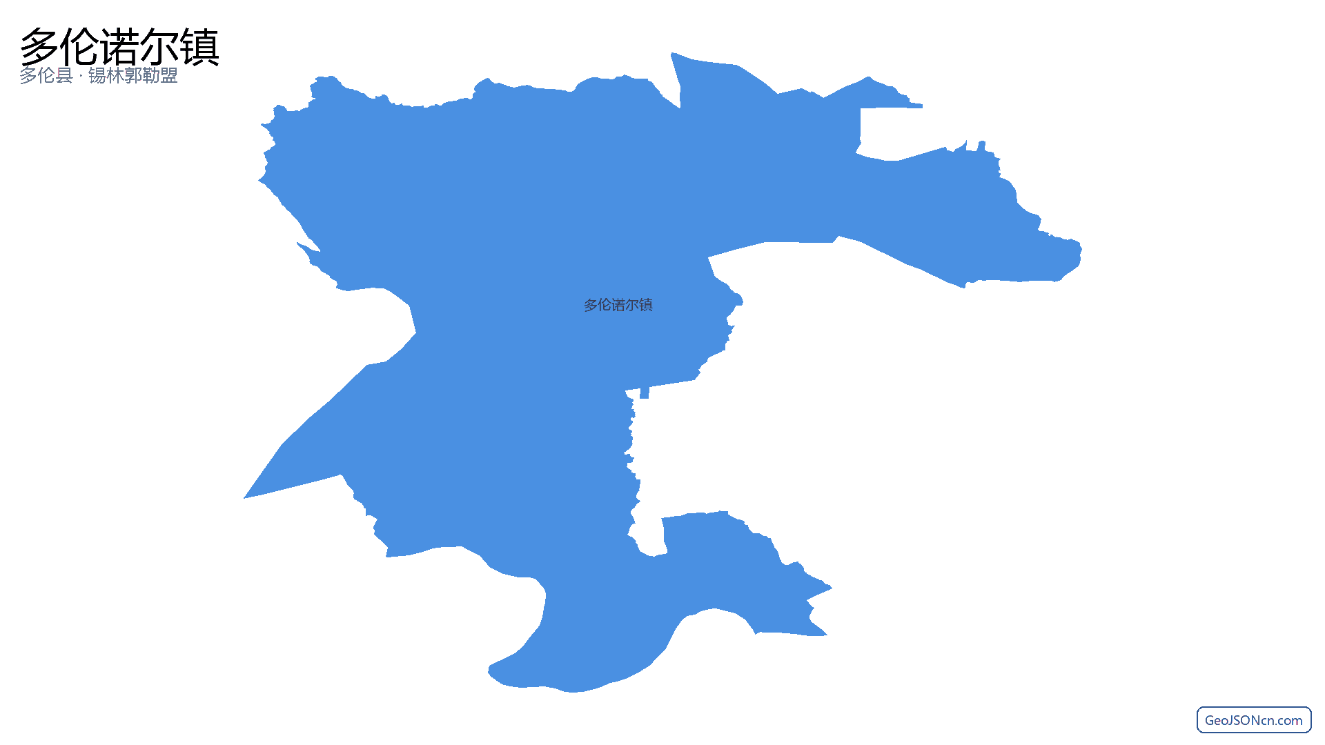 多伦诺尔镇行政区划边界地图(多伦县·锡林郭勒盟),提供GeoJSON、SHP矢量边界数据下载及高清地图大图(PNG/JPG) - GeoJSONcn.com