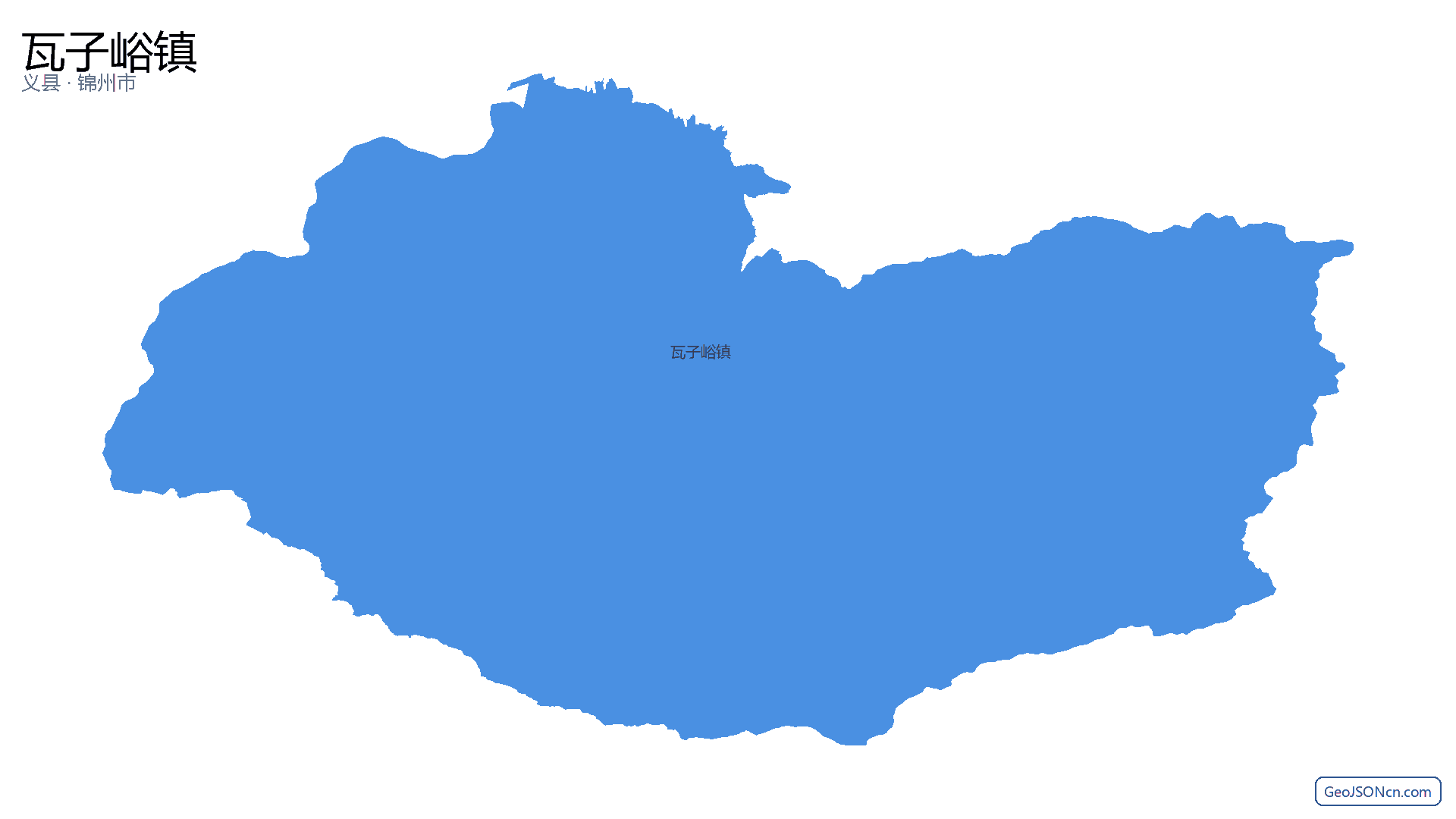瓦子峪镇行政区划边界地图(义县·锦州市),提供GeoJSON、SHP矢量边界数据下载及高清地图大图(PNG/JPG) - GeoJSONcn.com