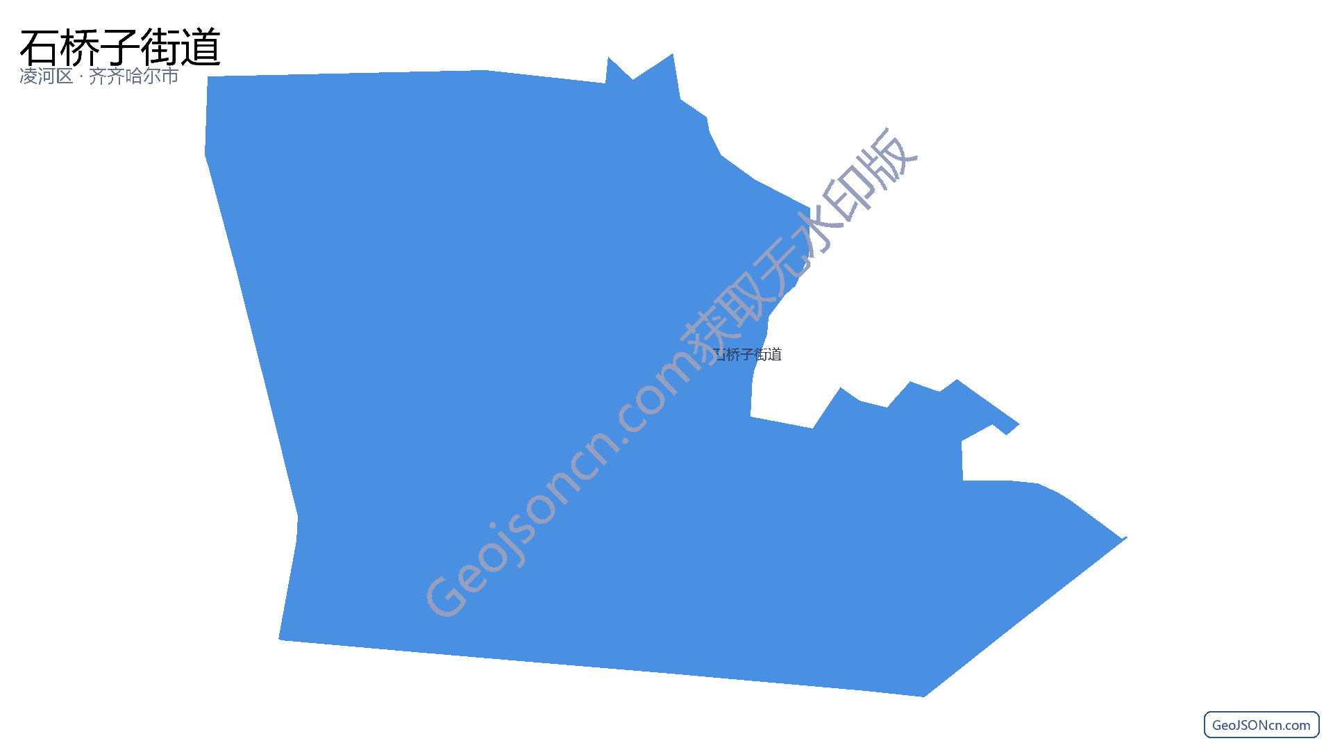 石桥子街道行政区划边界地图(凌河区·锦州市),提供GeoJSON、SHP矢量边界数据下载及高清地图大图(PNG/JPG) - GeoJSONcn.com