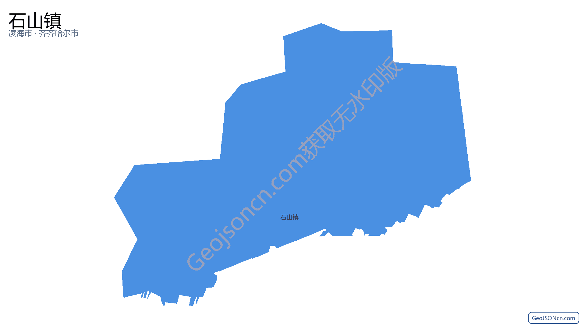 石山镇行政区划边界地图（凌海市·锦州市）,提供GeoJSON、SHP矢量边界数据下载及高清地图大图(PNG/JPG) - GeoJSONcn.com
