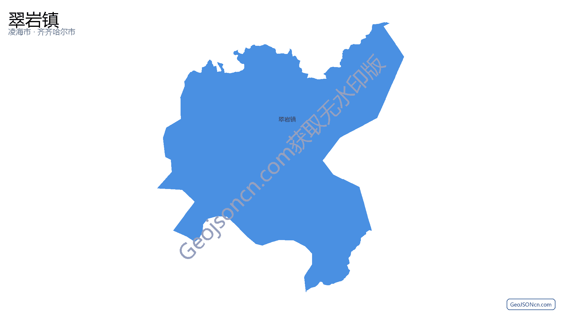 翠岩镇行政区划边界地图（凌海市·锦州市）,提供GeoJSON、SHP矢量边界数据下载及高清地图大图(PNG/JPG) - GeoJSONcn.com