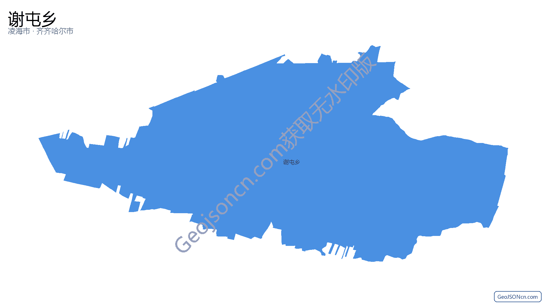 谢屯乡行政区划边界地图（凌海市·锦州市）,提供GeoJSON、SHP矢量边界数据下载及高清地图大图(PNG/JPG) - GeoJSONcn.com