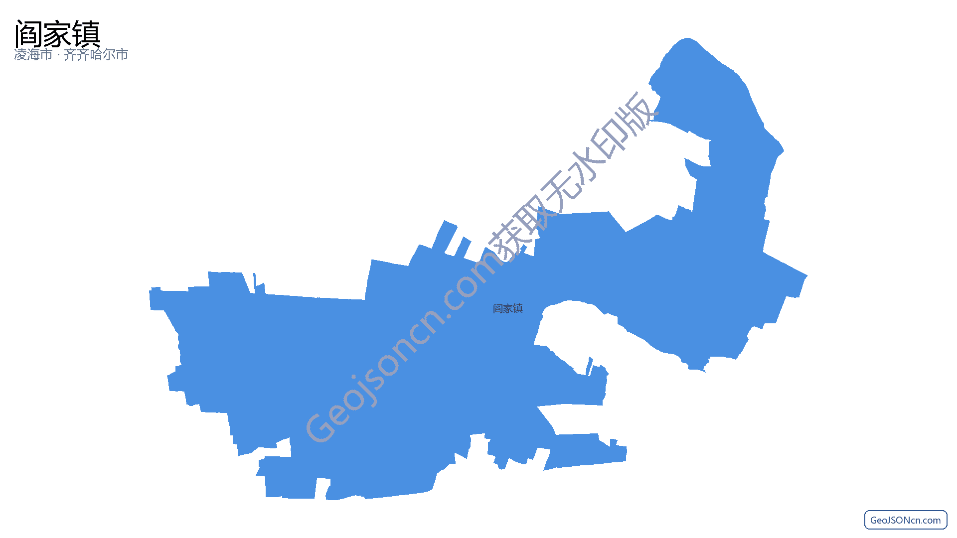 阎家镇行政区划边界地图(凌海市·锦州市),提供GeoJSON、SHP矢量边界数据下载及高清地图大图(PNG/JPG) - GeoJSONcn.com