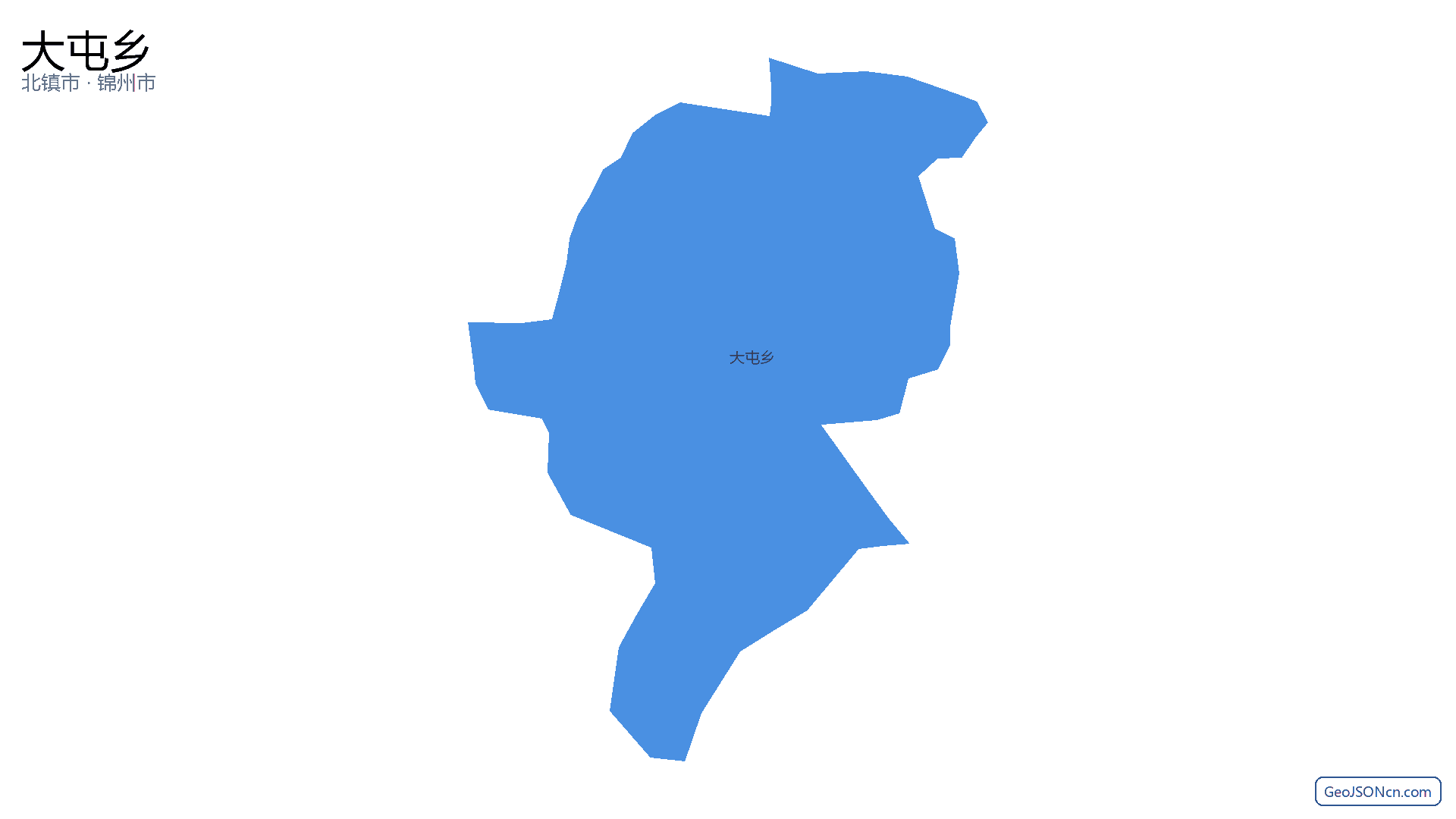 大屯乡行政区划边界地图(北镇市·锦州市),提供GeoJSON、SHP矢量边界数据下载及高清地图大图(PNG/JPG) - GeoJSONcn.com