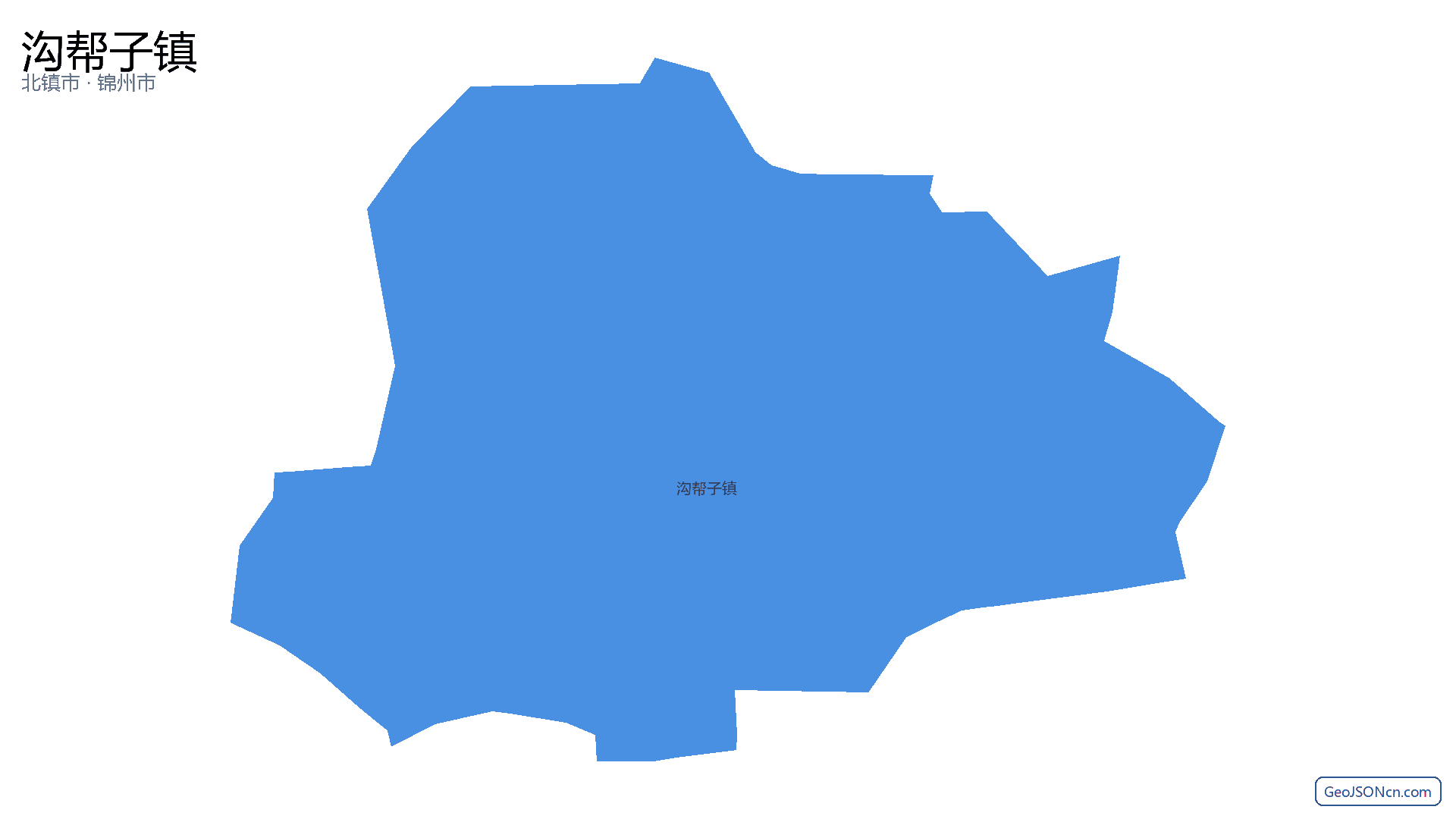 沟帮子镇行政区划边界地图(北镇市·锦州市),提供GeoJSON、SHP矢量边界数据下载及高清地图大图(PNG/JPG) - GeoJSONcn.com