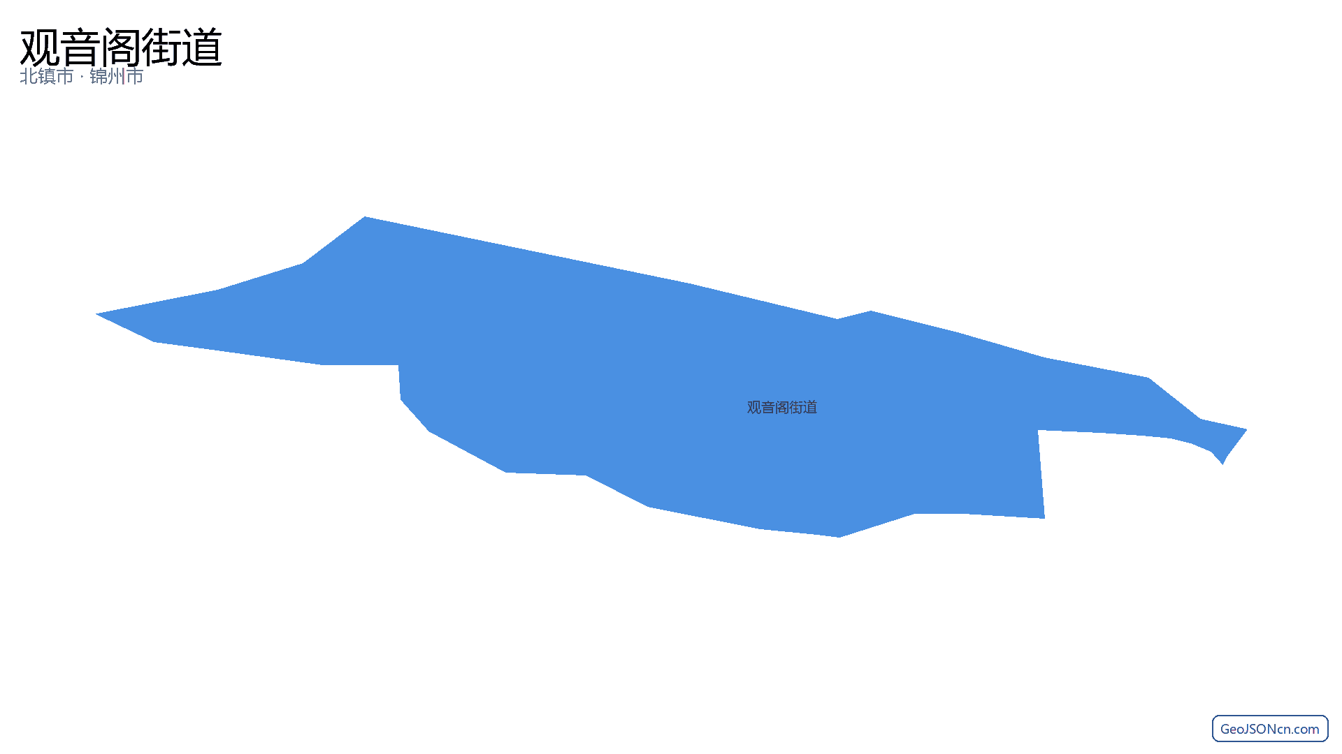 观音阁街道行政区划边界地图（北镇市·锦州市）,提供GeoJSON、SHP矢量边界数据下载及高清地图大图(PNG/JPG) - GeoJSONcn.com