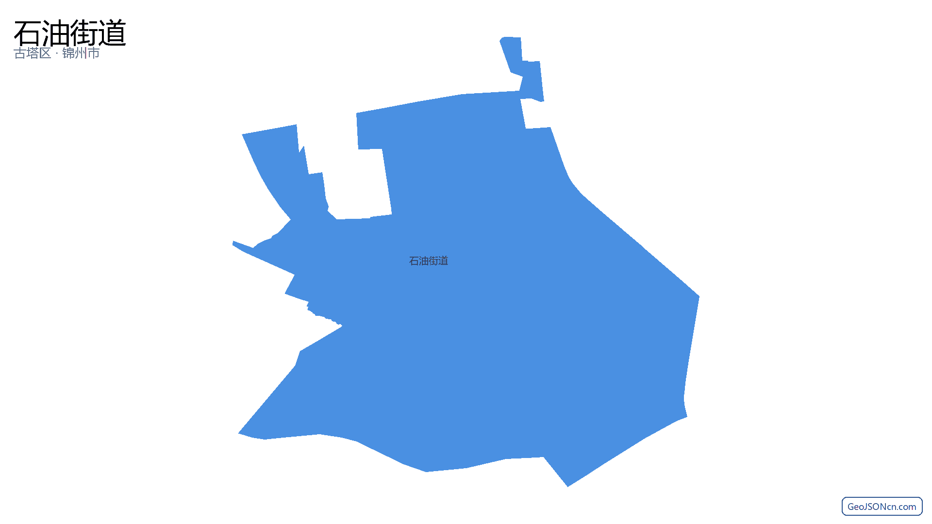石油街道行政区划边界地图（古塔区·锦州市）,提供GeoJSON、SHP矢量边界数据下载及高清地图大图(PNG/JPG) - GeoJSONcn.com