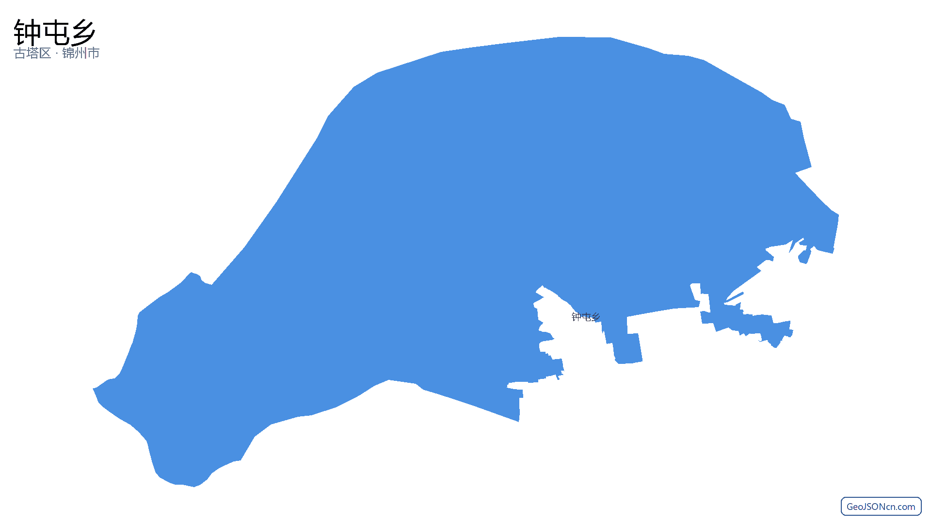 钟屯乡行政区划边界地图（古塔区·锦州市）,提供GeoJSON、SHP矢量边界数据下载及高清地图大图(PNG/JPG) - GeoJSONcn.com