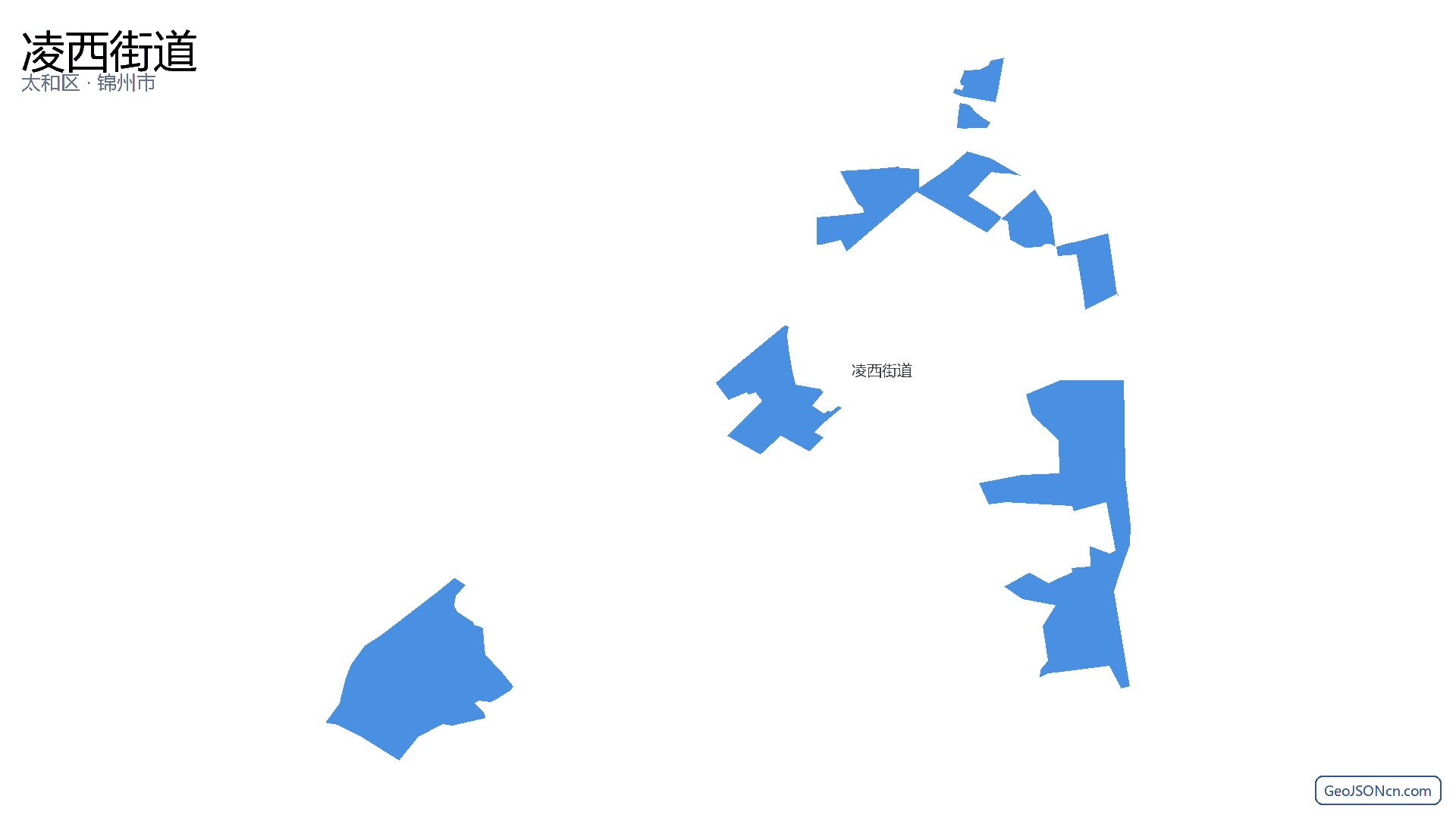 凌西街道行政区划边界地图（太和区·锦州市）,提供GeoJSON、SHP矢量边界数据下载及高清地图大图(PNG/JPG) - GeoJSONcn.com