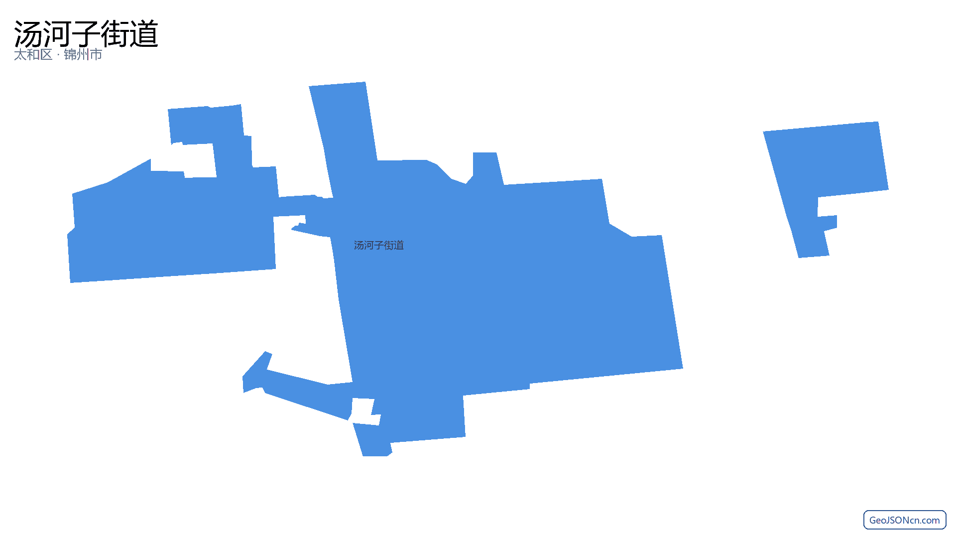 汤河子街道行政区划边界地图（太和区·锦州市）,提供GeoJSON、SHP矢量边界数据下载及高清地图大图(PNG/JPG) - GeoJSONcn.com