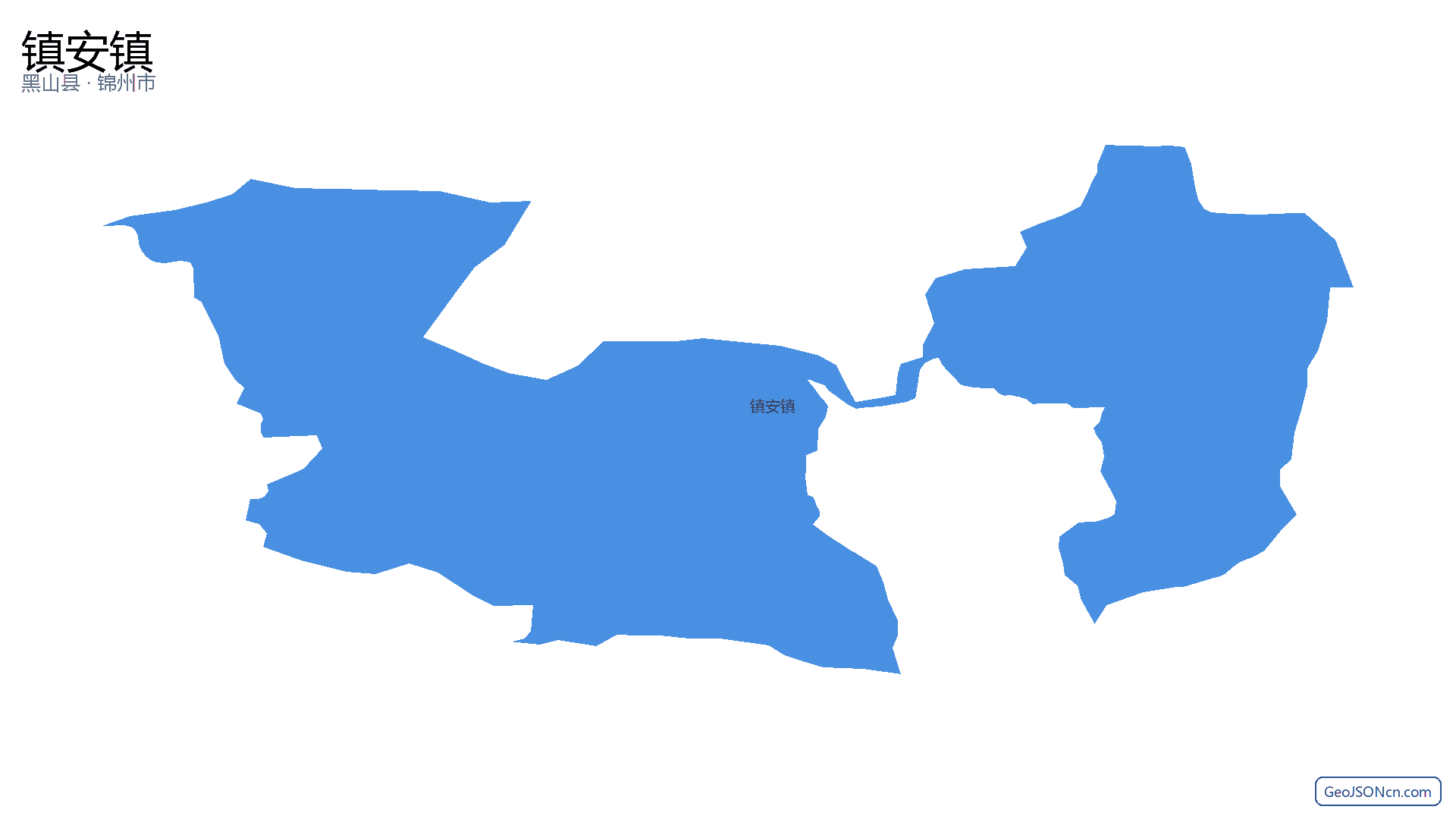 镇安镇行政区划边界地图（黑山县·锦州市）,提供GeoJSON、SHP矢量边界数据下载及高清地图大图(PNG/JPG) - GeoJSONcn.com
