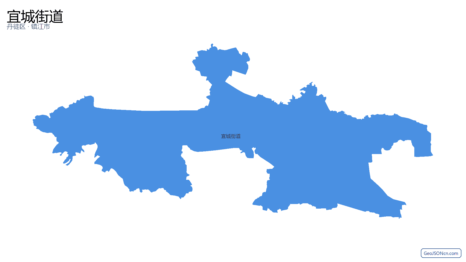 宜城街道行政区划边界地图（丹徒区·镇江市）,提供GeoJSON、SHP矢量边界数据下载及高清地图大图(PNG/JPG) - GeoJSONcn.com