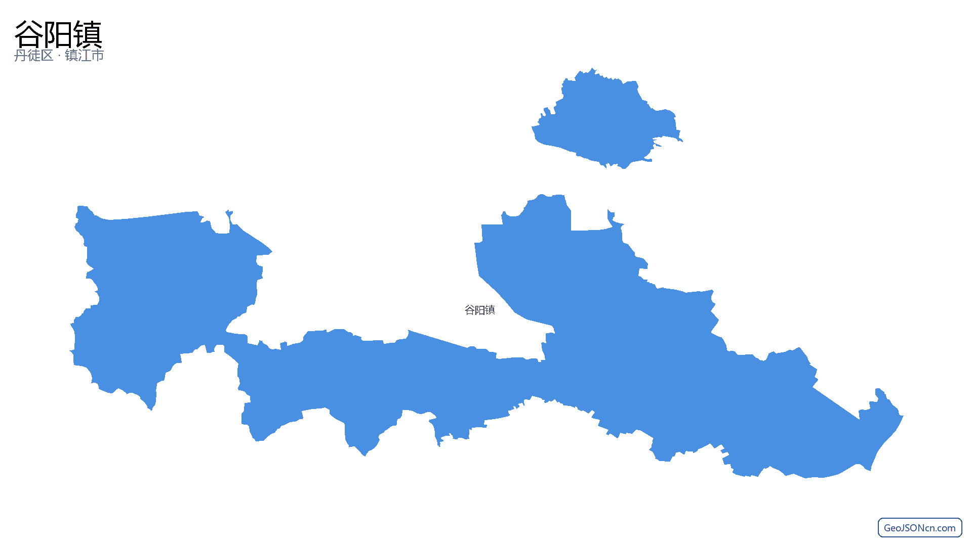 谷阳镇行政区划边界地图（丹徒区·镇江市）,提供GeoJSON、SHP矢量边界数据下载及高清地图大图(PNG/JPG) - GeoJSONcn.com