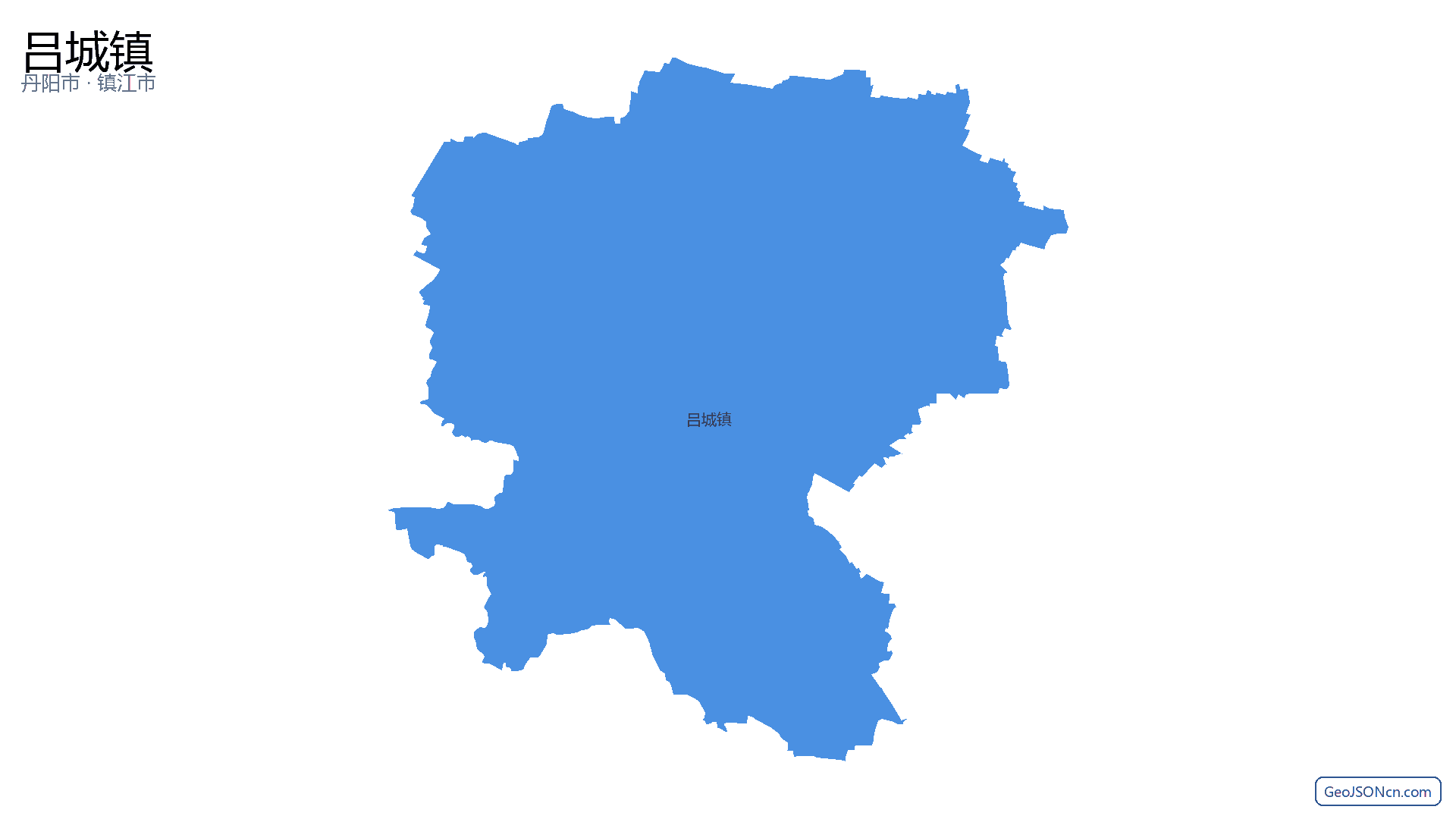 吕城镇行政区划边界地图(丹阳市·镇江市),提供GeoJSON、SHP矢量边界数据下载及高清地图大图(PNG/JPG) - GeoJSONcn.com