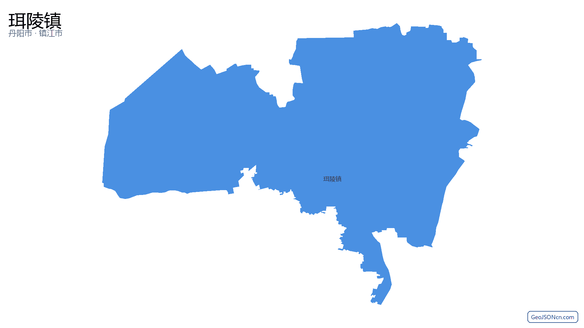 珥陵镇行政区划边界地图（丹阳市·镇江市）,提供GeoJSON、SHP矢量边界数据下载及高清地图大图(PNG/JPG) - GeoJSONcn.com