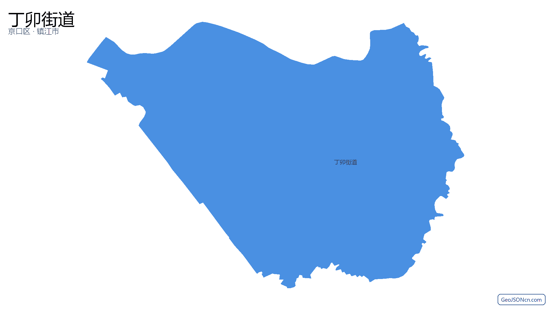 丁卯街道行政区划边界地图（京口区·镇江市）,提供GeoJSON、SHP矢量边界数据下载及高清地图大图(PNG/JPG) - GeoJSONcn.com