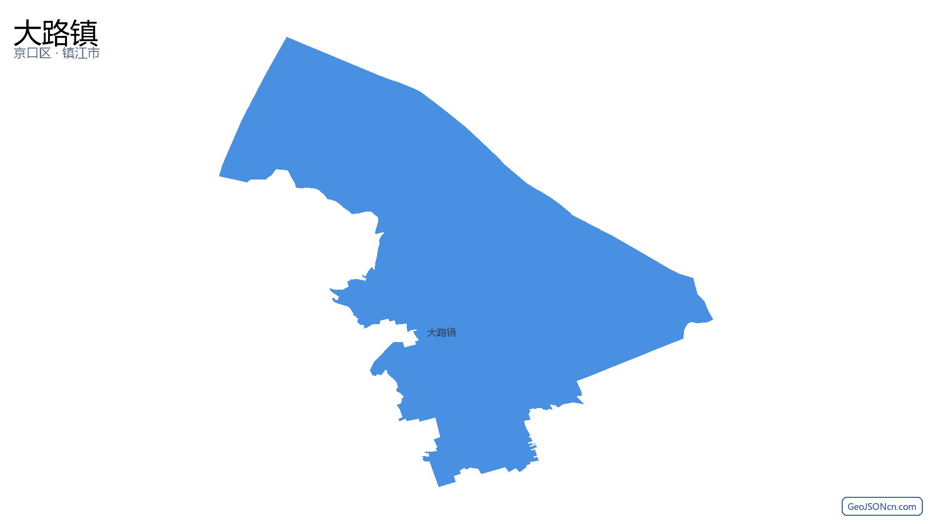 大路镇行政区划边界地图（京口区·镇江市）,提供GeoJSON、SHP矢量边界数据下载及高清地图大图(PNG/JPG) - GeoJSONcn.com