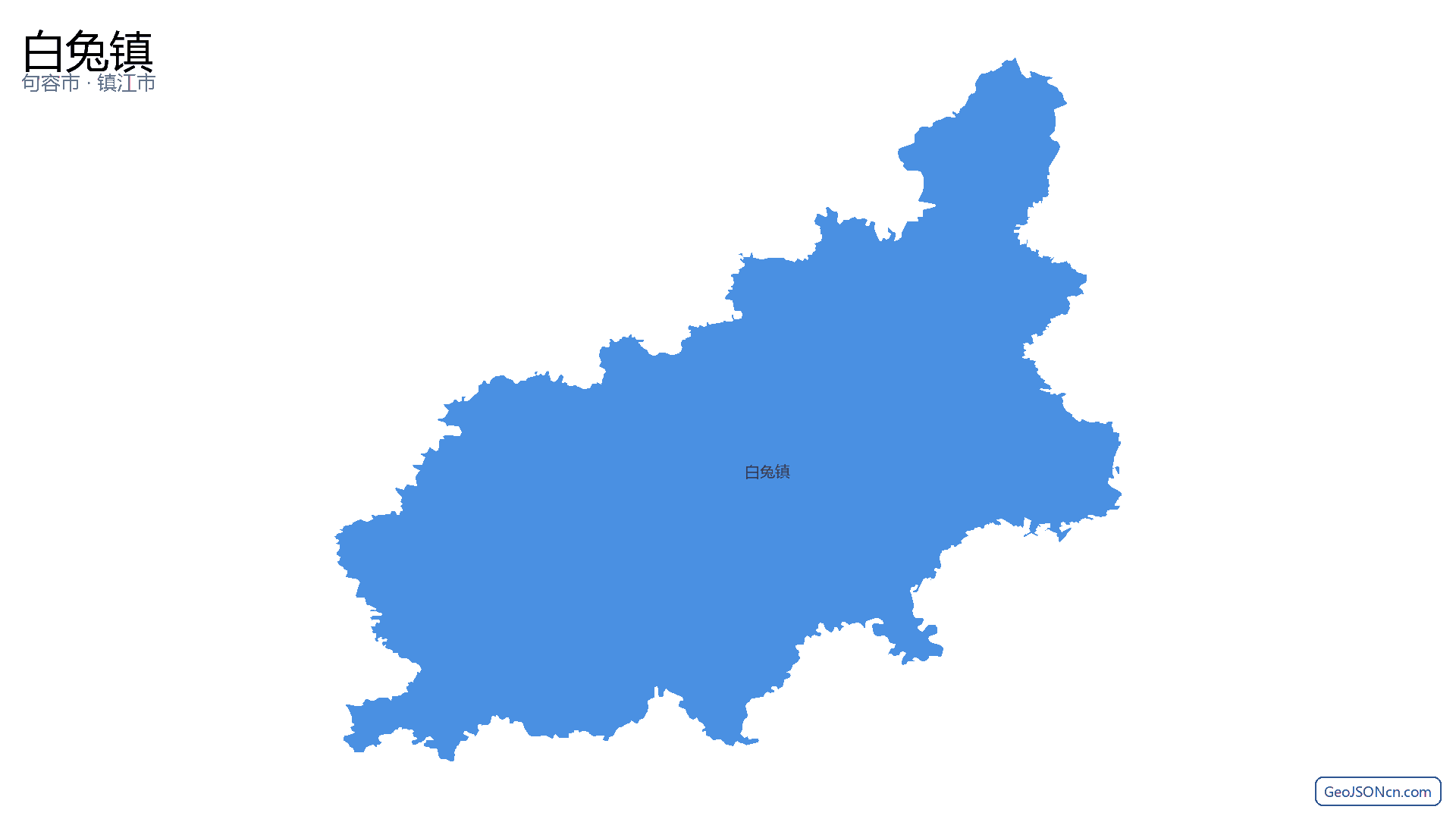 白兔镇行政区划边界地图（句容市·镇江市）,提供GeoJSON、SHP矢量边界数据下载及高清地图大图(PNG/JPG) - GeoJSONcn.com