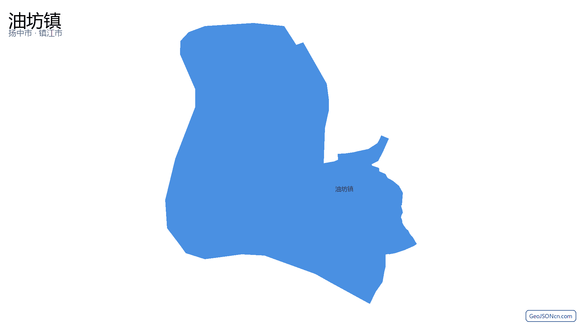 油坊镇行政区划边界地图（扬中市·镇江市）,提供GeoJSON、SHP矢量边界数据下载及高清地图大图(PNG/JPG) - GeoJSONcn.com
