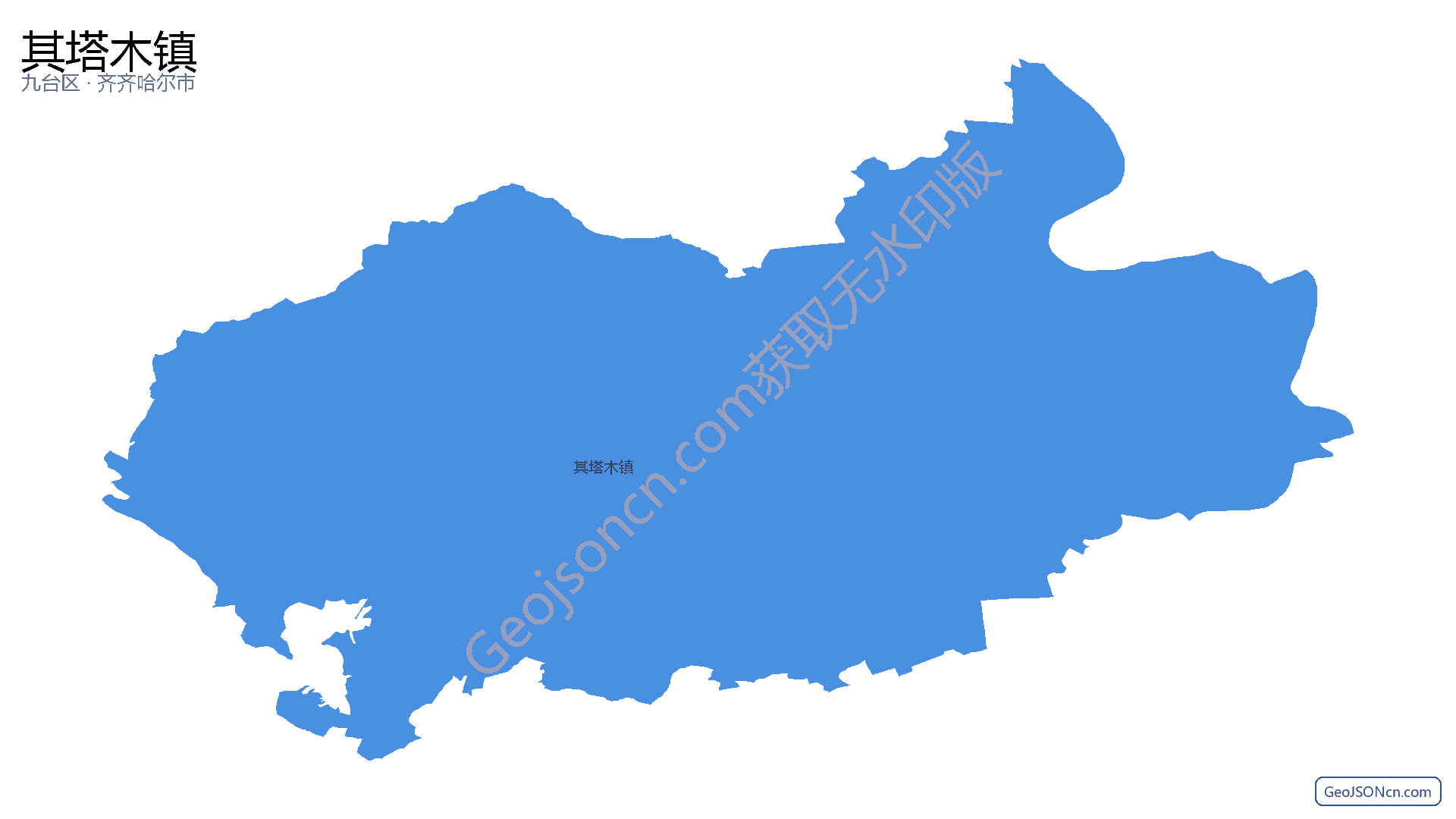 其塔木镇行政区划边界地图（九台区·长春市）,提供GeoJSON、SHP矢量边界数据下载及高清地图大图(PNG/JPG) - GeoJSONcn.com