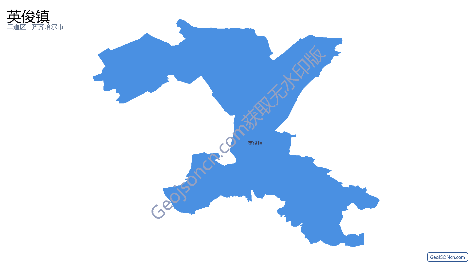 英俊镇行政区划边界地图(二道区·长春市),提供GeoJSON、SHP矢量边界数据下载及高清地图大图(PNG/JPG) - GeoJSONcn.com