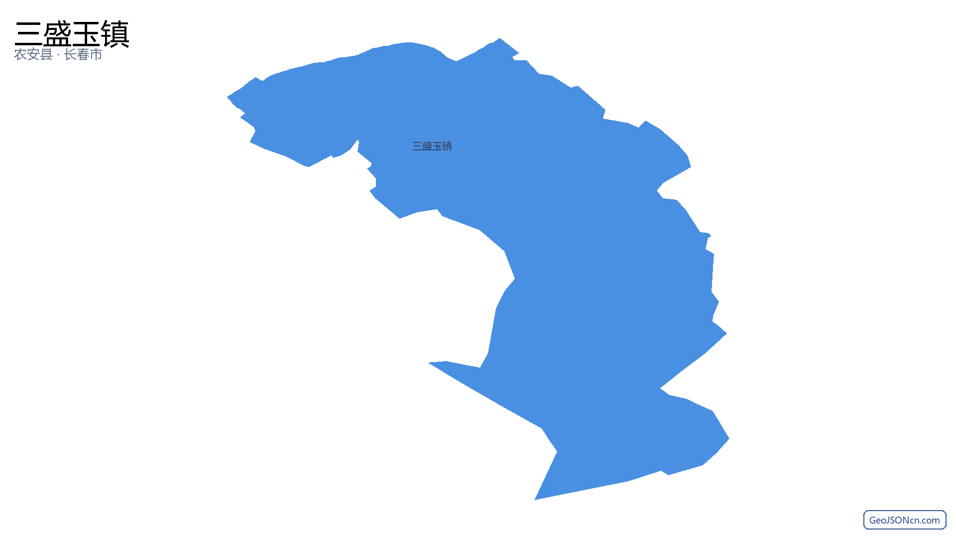 三盛玉镇行政区划边界地图（农安县·长春市）,提供GeoJSON、SHP矢量边界数据下载及高清地图大图(PNG/JPG) - GeoJSONcn.com