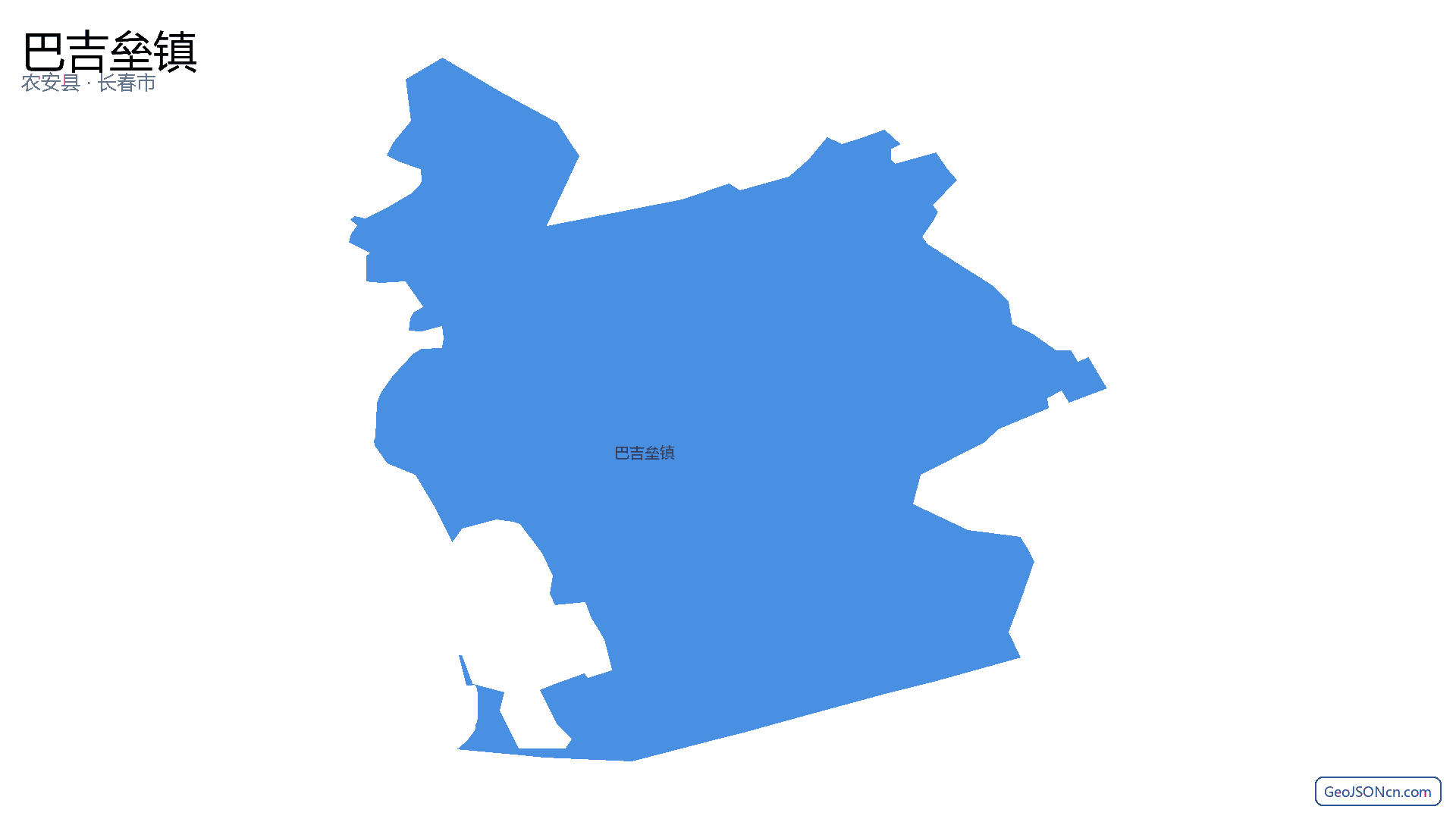 巴吉垒镇行政区划边界地图（农安县·长春市）,提供GeoJSON、SHP矢量边界数据下载及高清地图大图(PNG/JPG) - GeoJSONcn.com