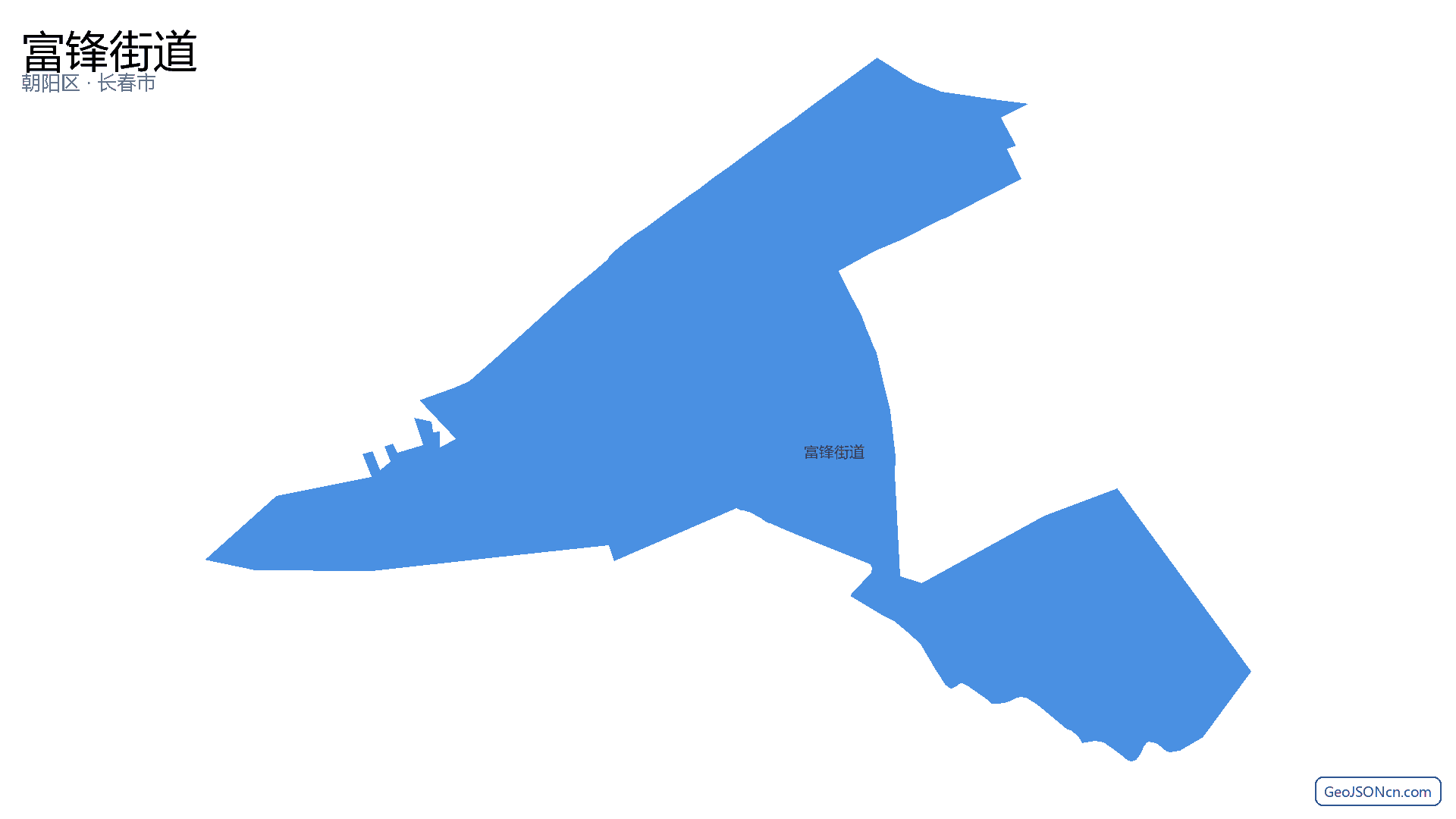 富锋街道行政区划边界地图（朝阳区·长春市）,提供GeoJSON、SHP矢量边界数据下载及高清地图大图(PNG/JPG) - GeoJSONcn.com