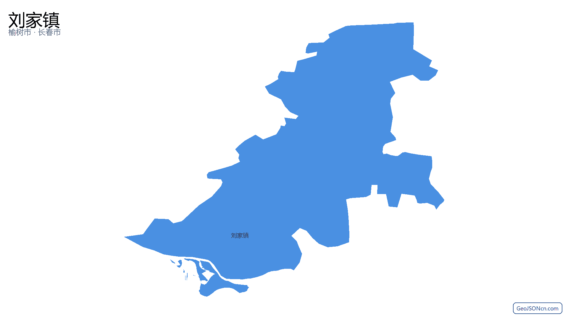 刘家镇行政区划边界地图(榆树市·长春市),提供GeoJSON、SHP矢量边界数据下载及高清地图大图(PNG/JPG) - GeoJSONcn.com