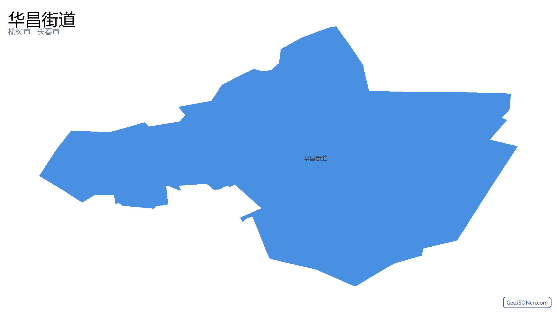 华昌街道行政区划边界地图(榆树市·长春市),提供GeoJSON、SHP矢量边界数据下载及高清地图大图(PNG/JPG) - GeoJSONcn.com