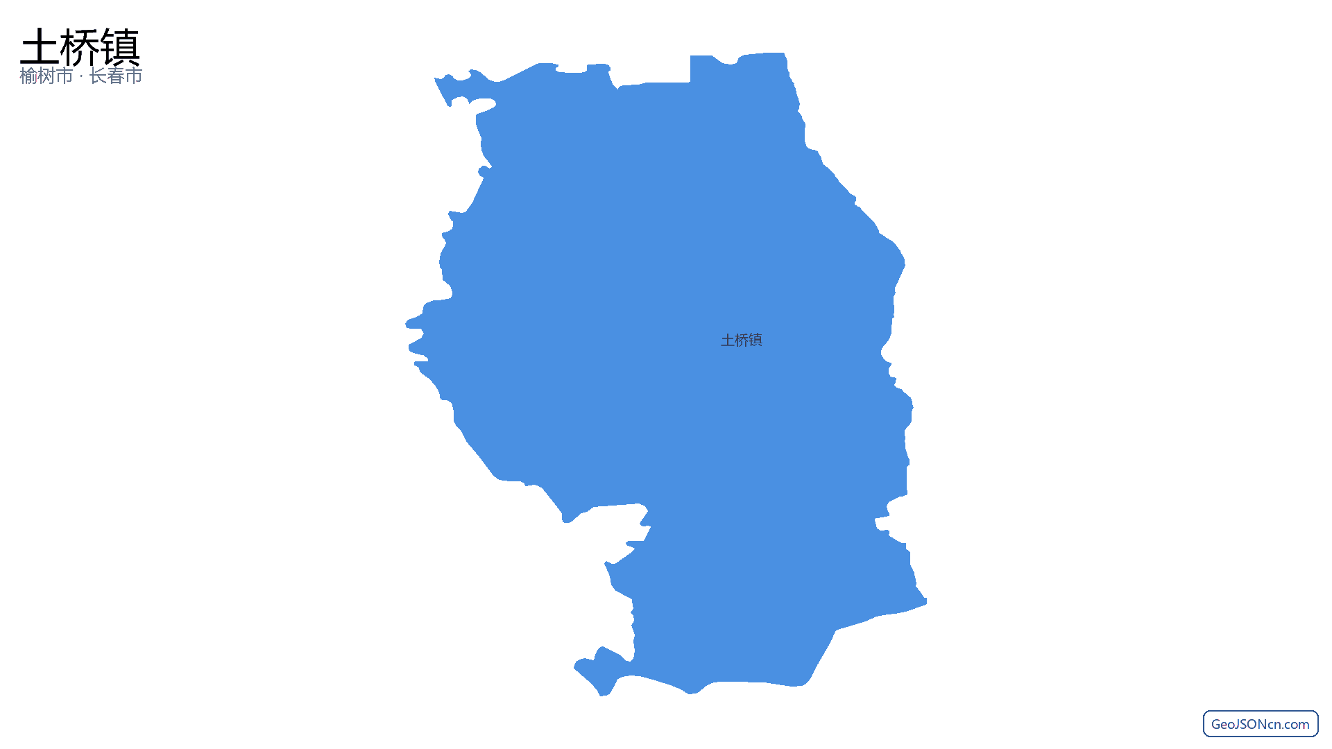 土桥镇行政区划边界地图（榆树市·长春市）,提供GeoJSON、SHP矢量边界数据下载及高清地图大图(PNG/JPG) - GeoJSONcn.com