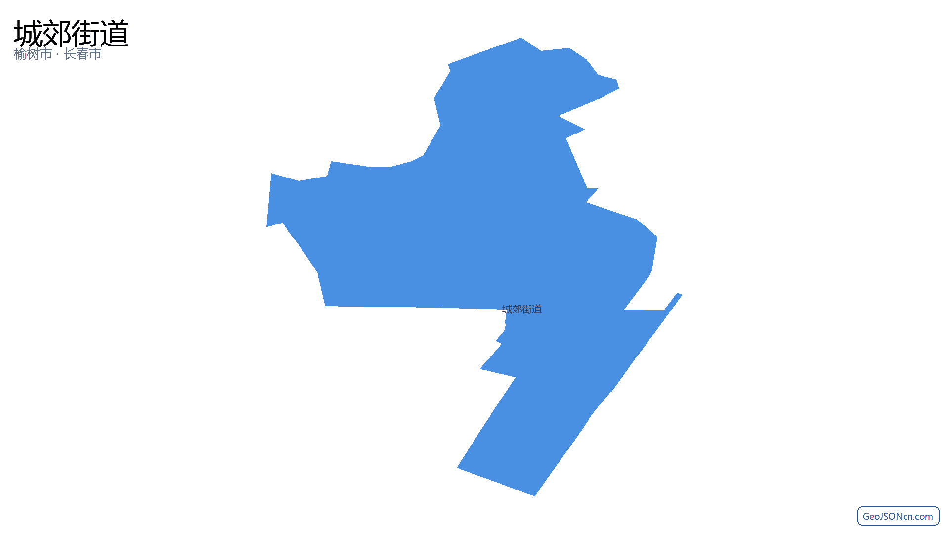 城郊街道行政区划边界地图（榆树市·长春市）,提供GeoJSON、SHP矢量边界数据下载及高清地图大图(PNG/JPG) - GeoJSONcn.com