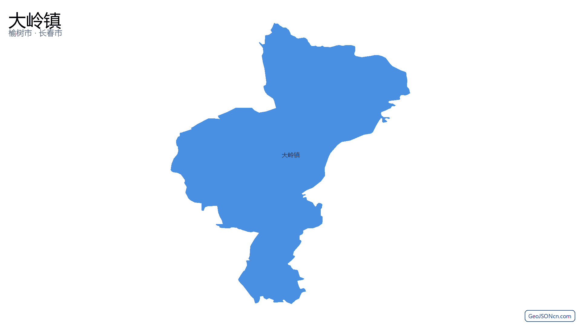 大岭镇行政区划边界地图（榆树市·长春市）,提供GeoJSON、SHP矢量边界数据下载及高清地图大图(PNG/JPG) - GeoJSONcn.com