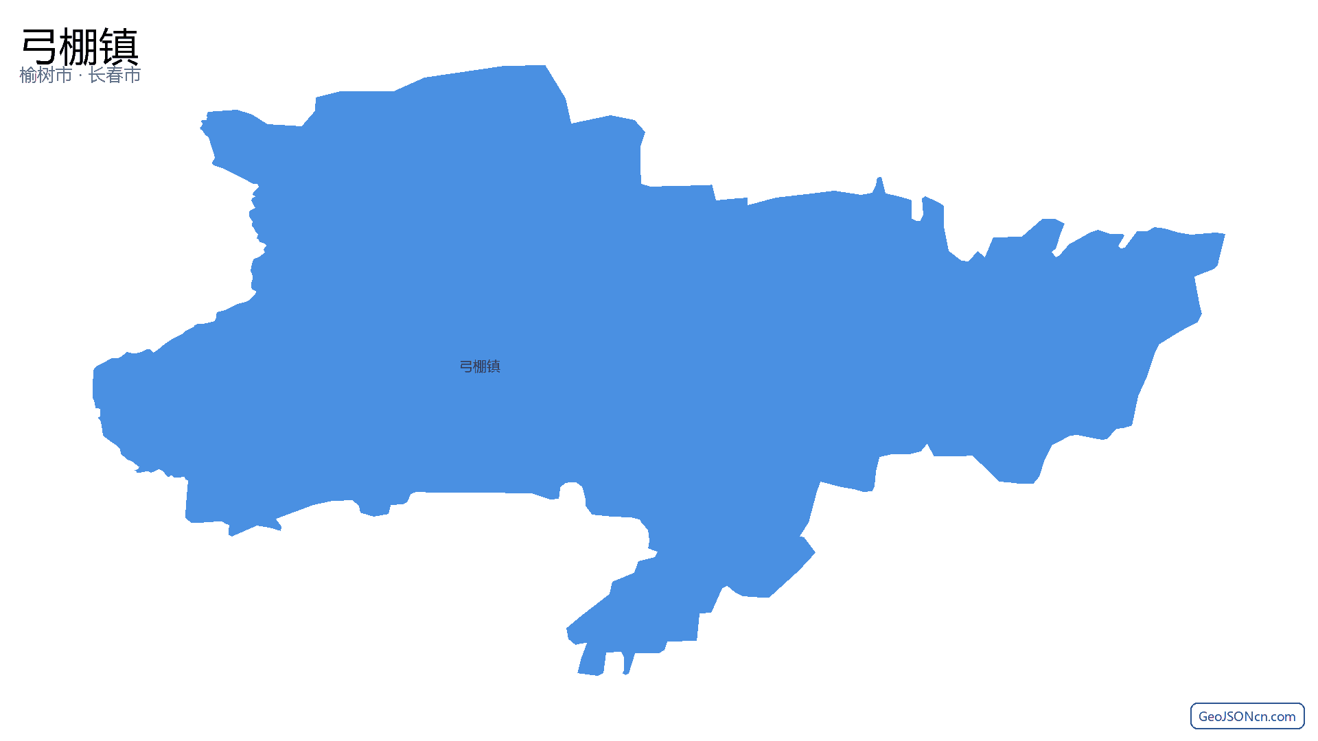 弓棚镇行政区划边界地图（榆树市·长春市）,提供GeoJSON、SHP矢量边界数据下载及高清地图大图(PNG/JPG) - GeoJSONcn.com
