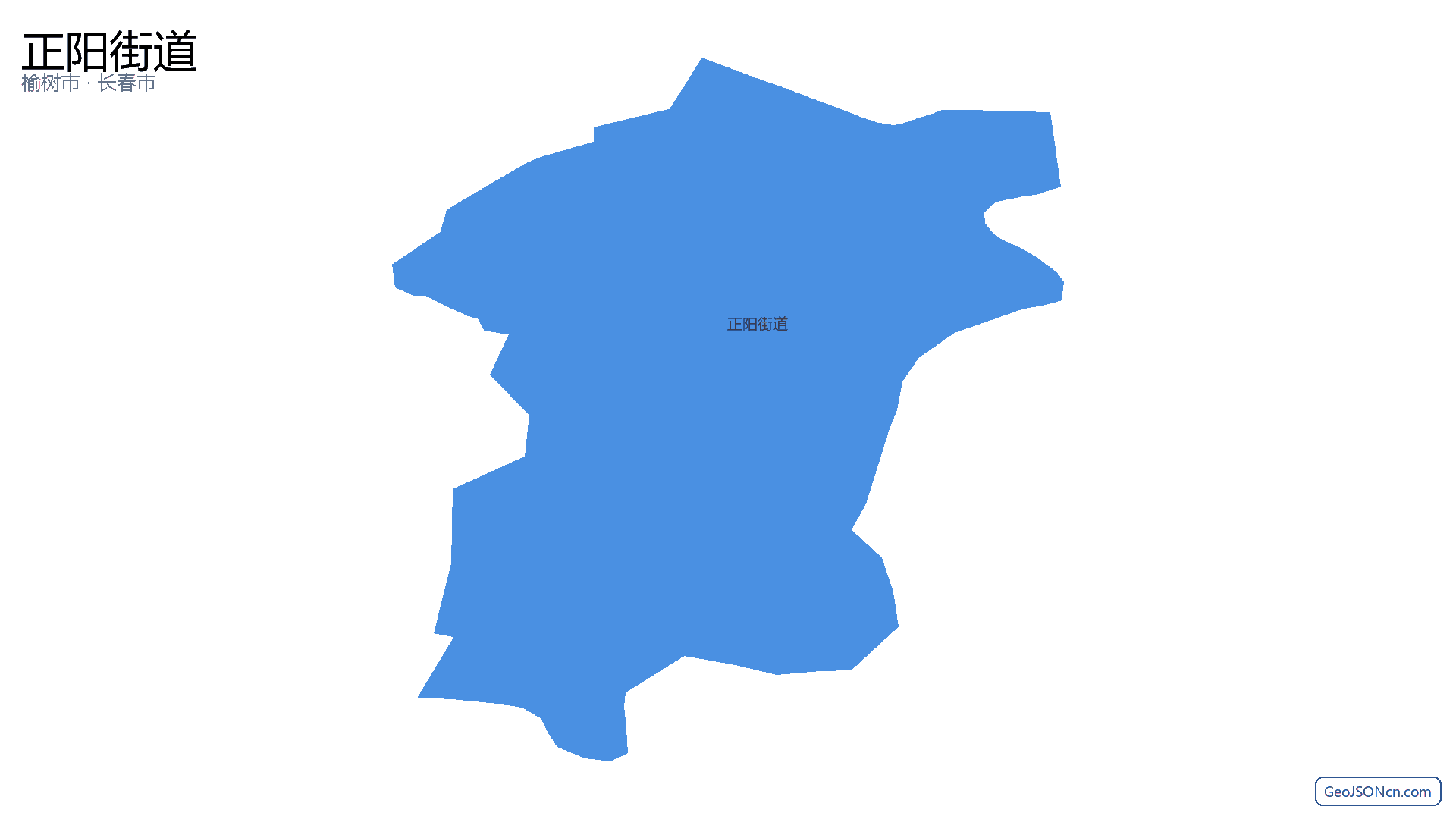正阳街道行政区划边界地图（榆树市·长春市）,提供GeoJSON、SHP矢量边界数据下载及高清地图大图(PNG/JPG) - GeoJSONcn.com