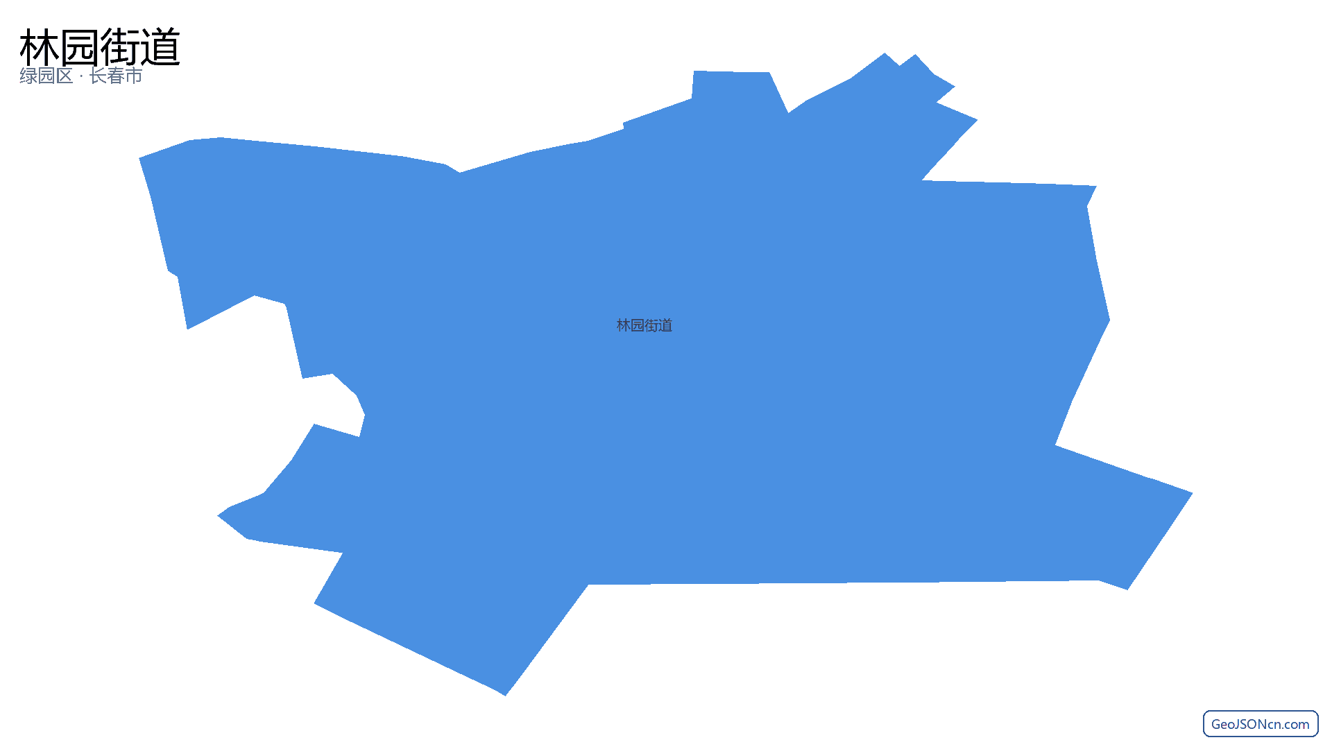 林园街道行政区划边界地图(绿园区·长春市),提供GeoJSON、SHP矢量边界数据下载及高清地图大图(PNG/JPG) - GeoJSONcn.com