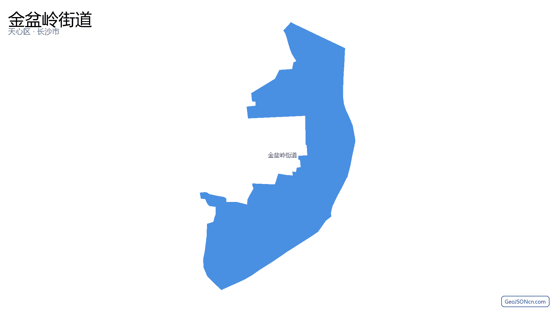 金盆岭街道行政区划边界地图（天心区·长沙市）,提供GeoJSON、SHP矢量边界数据下载及高清地图大图(PNG/JPG) - GeoJSONcn.com