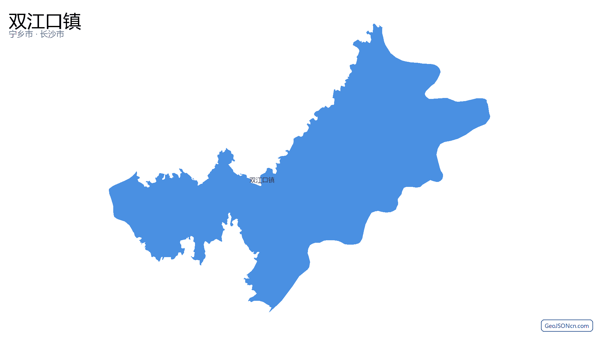 双江口镇行政区划边界地图（宁乡市·长沙市）,提供GeoJSON、SHP矢量边界数据下载及高清地图大图(PNG/JPG) - GeoJSONcn.com